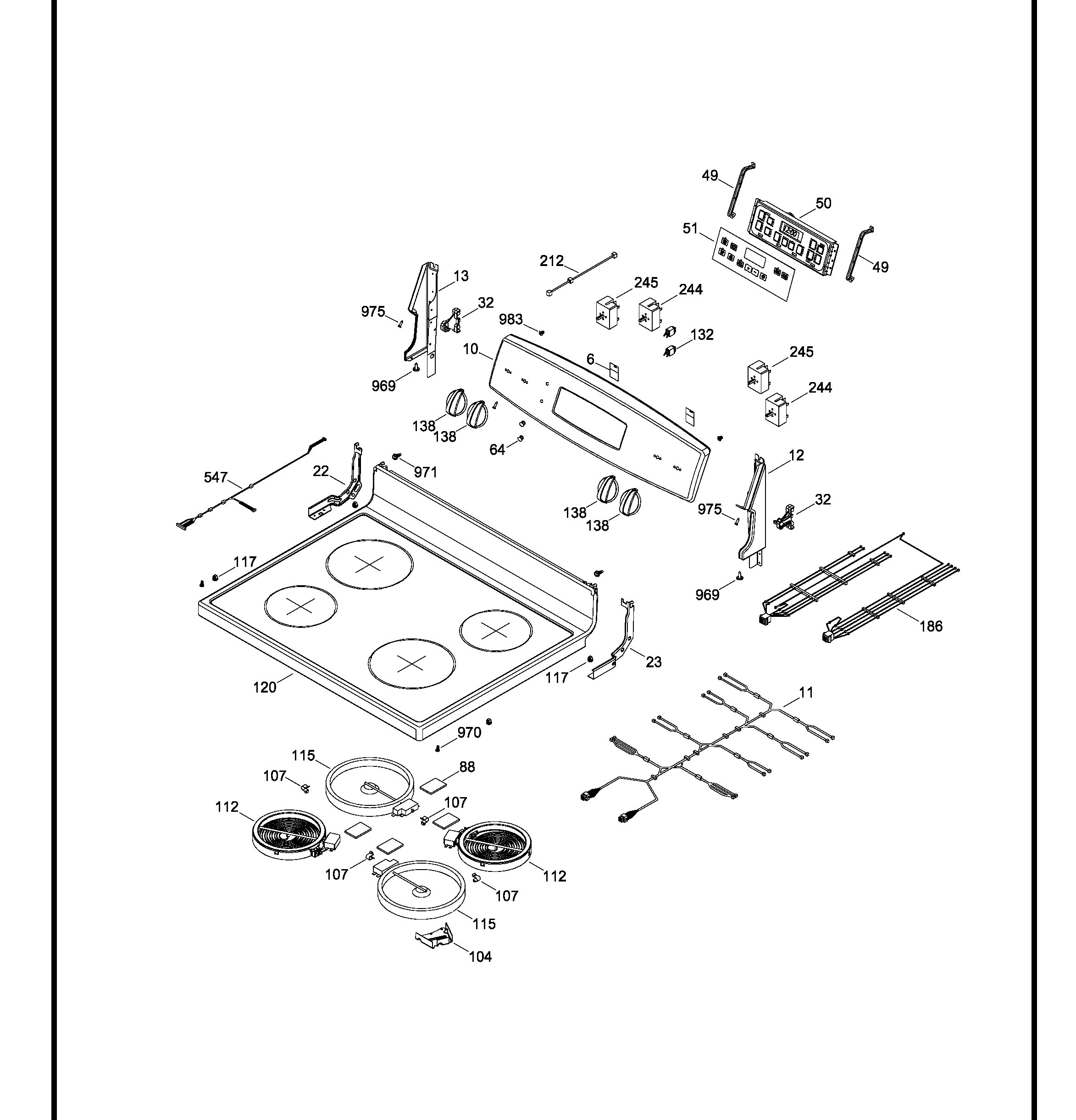 JCB635DJ2WW Exploded View 1 appliance exploded-view parts diagram