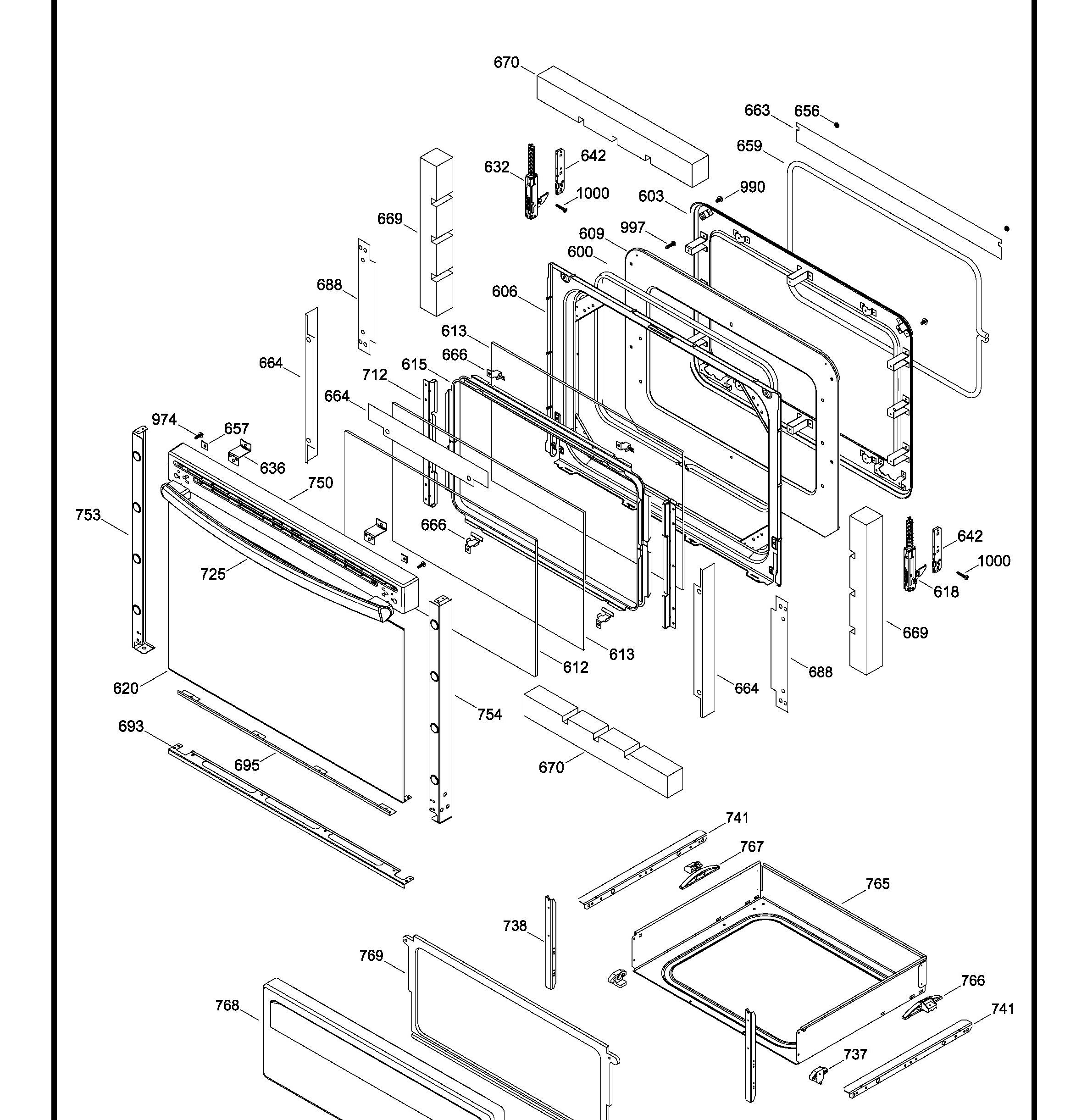 JCB635DJ2WW Exploded View 3 appliance exploded-view parts diagram