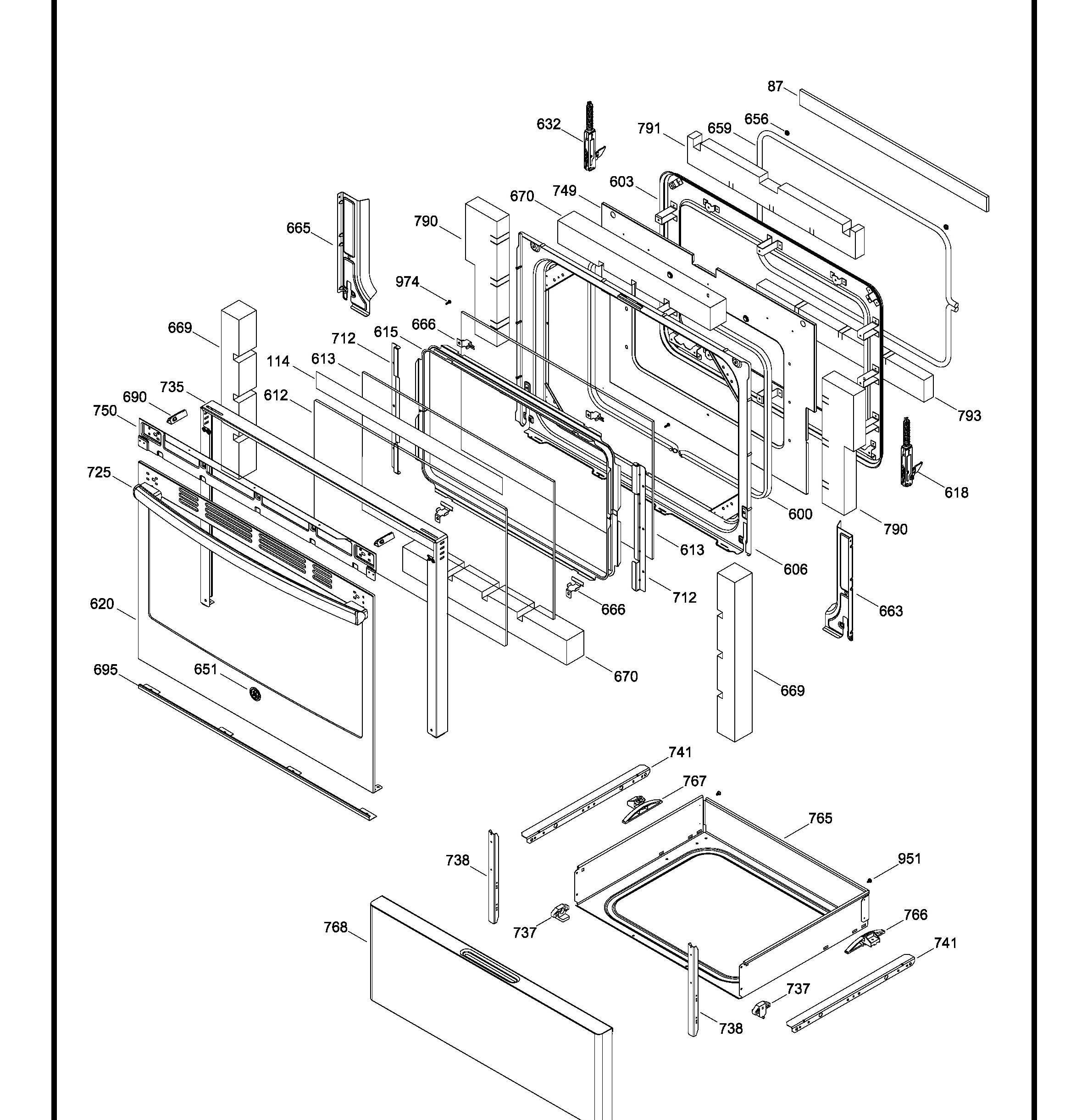 JCB730SK2SS Exploded View 3 appliance exploded-view parts diagram
