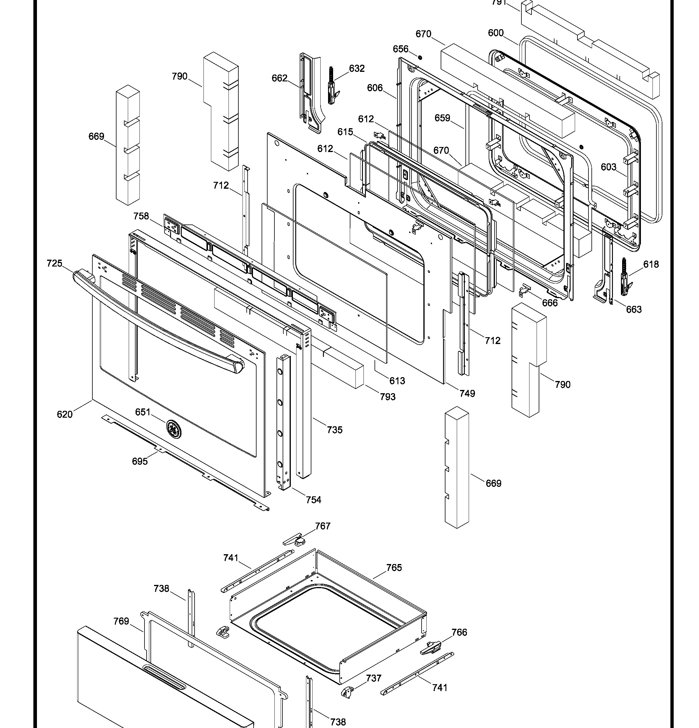 JCB735SIL1SS Exploded View 3 appliance exploded-view parts diagram