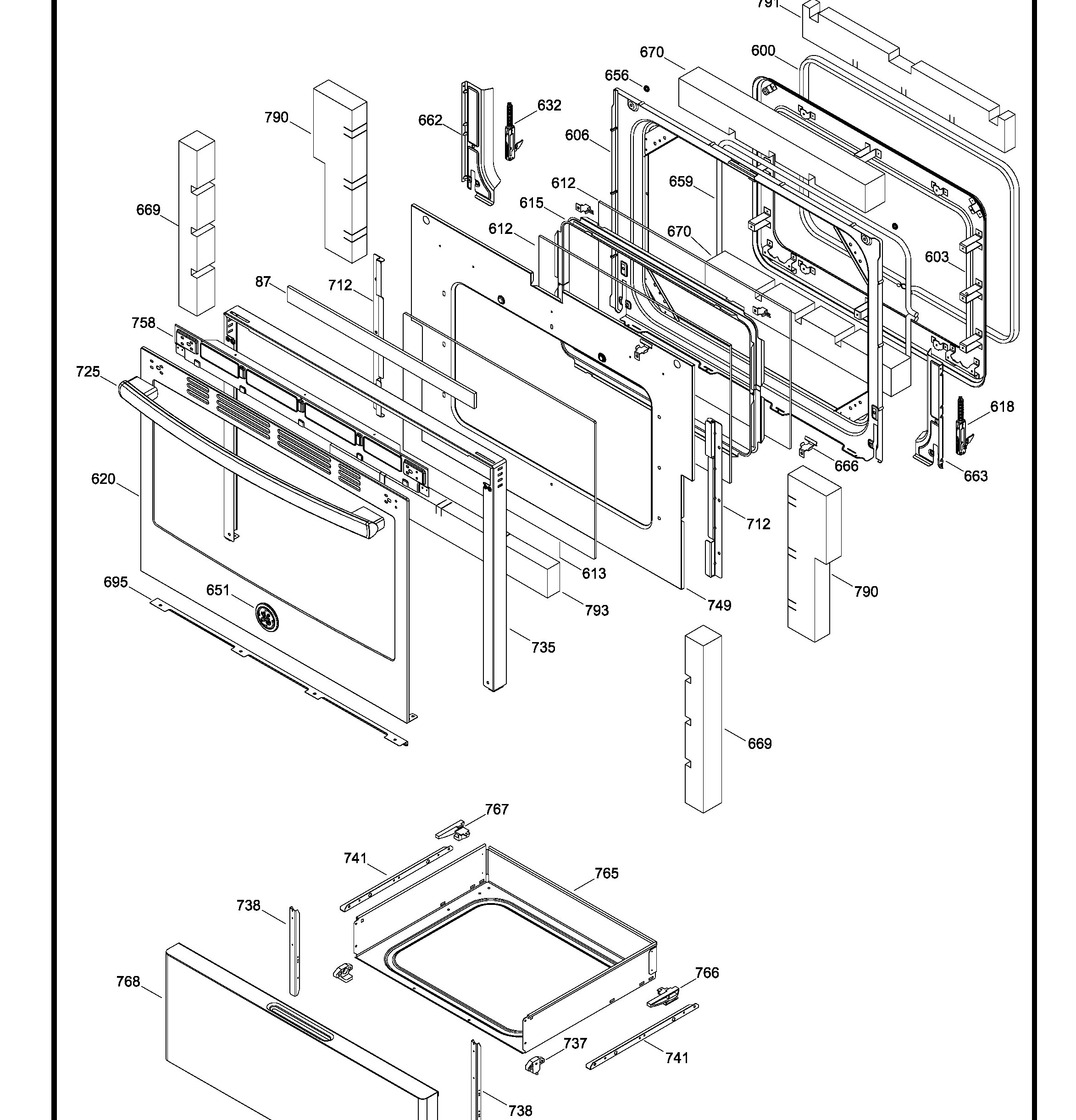 JCB735SIL2SS Exploded View 3 appliance exploded-view parts diagram