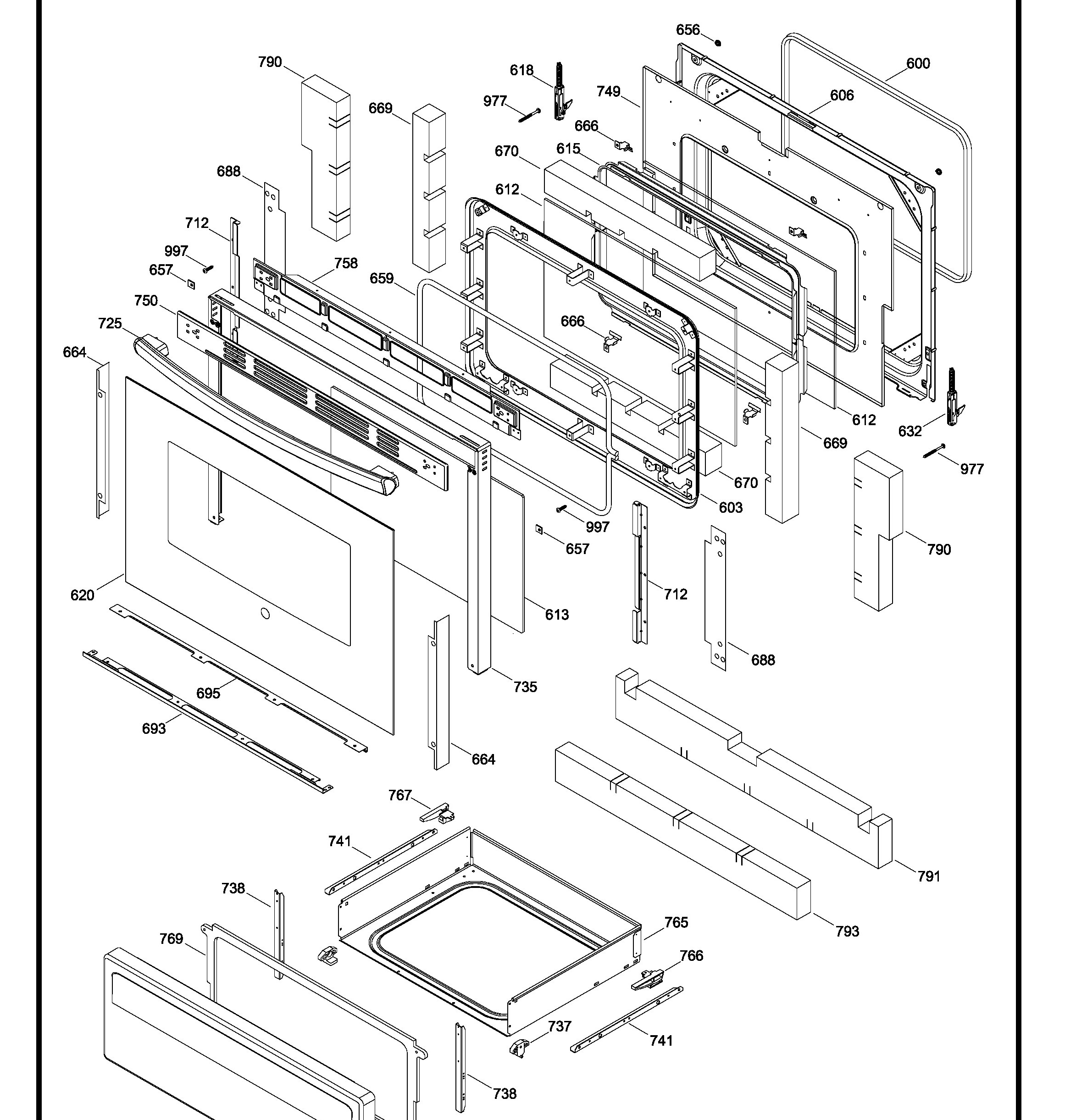JCB830DK1WW Exploded View 3 appliance exploded-view parts diagram