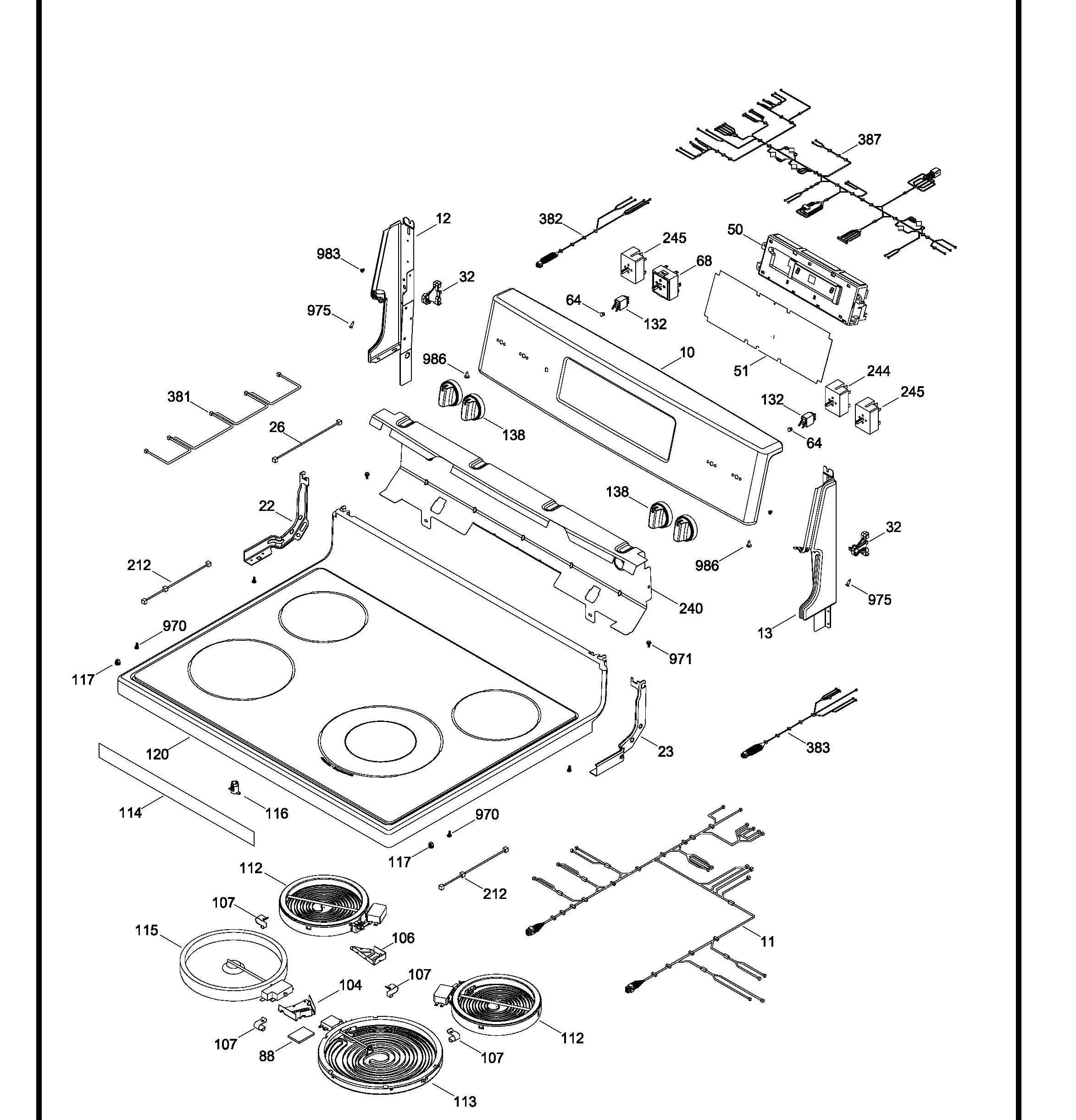JCB830DK1WW Exploded View 1 appliance exploded-view parts diagram