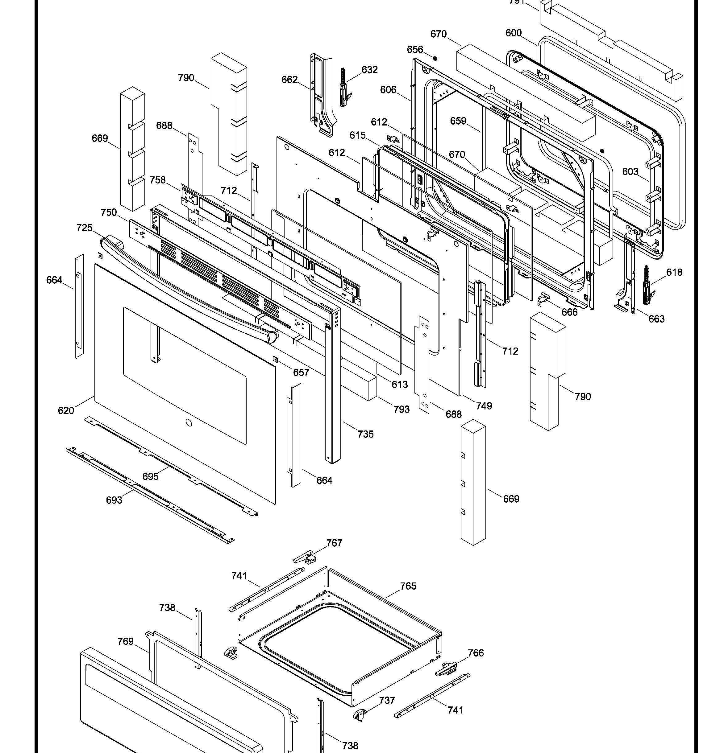 JCB835DIL1WW Exploded View 3 appliance exploded-view parts diagram
