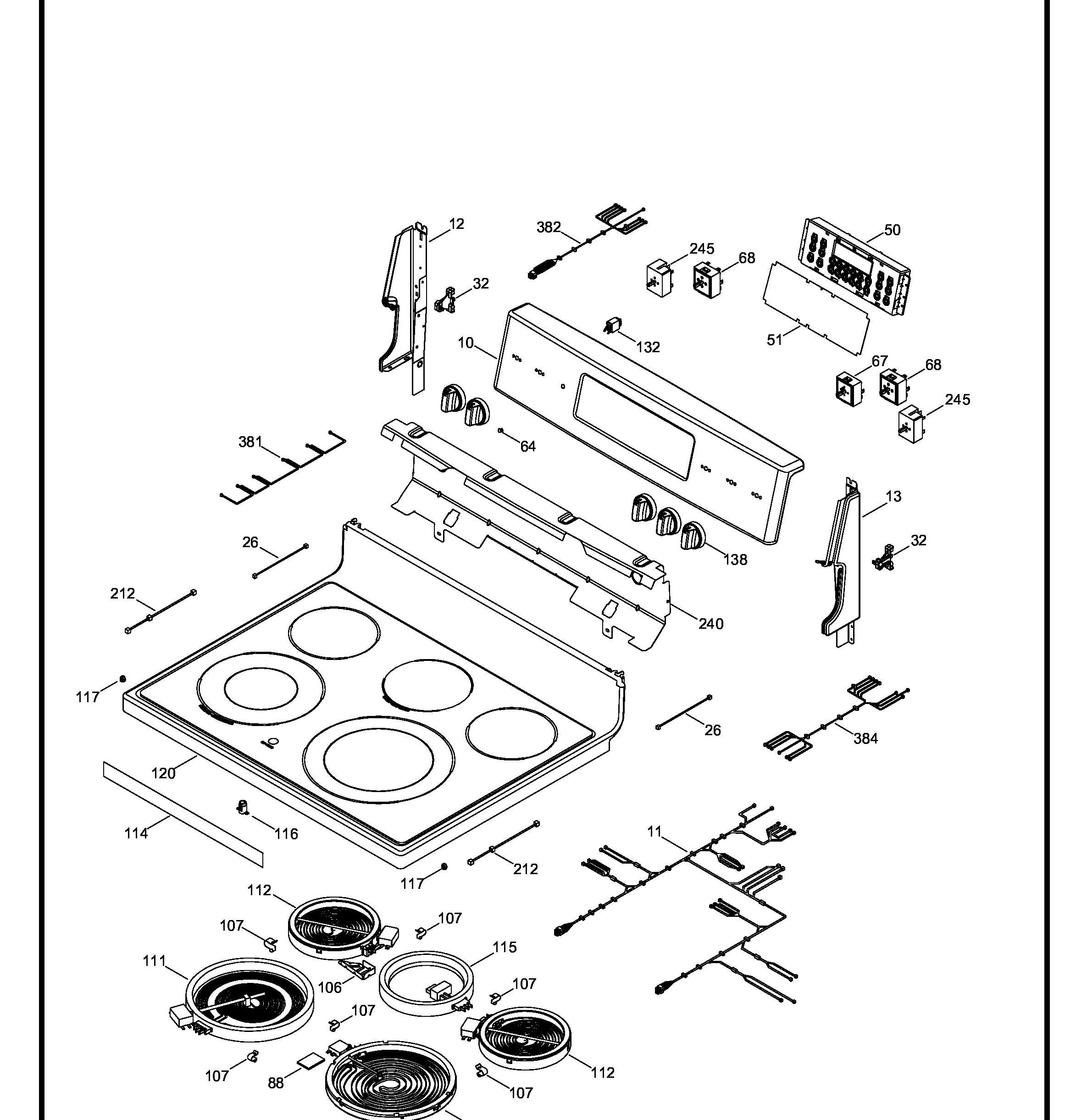 JCB835DIL2WW Exploded View 1 appliance exploded-view parts diagram