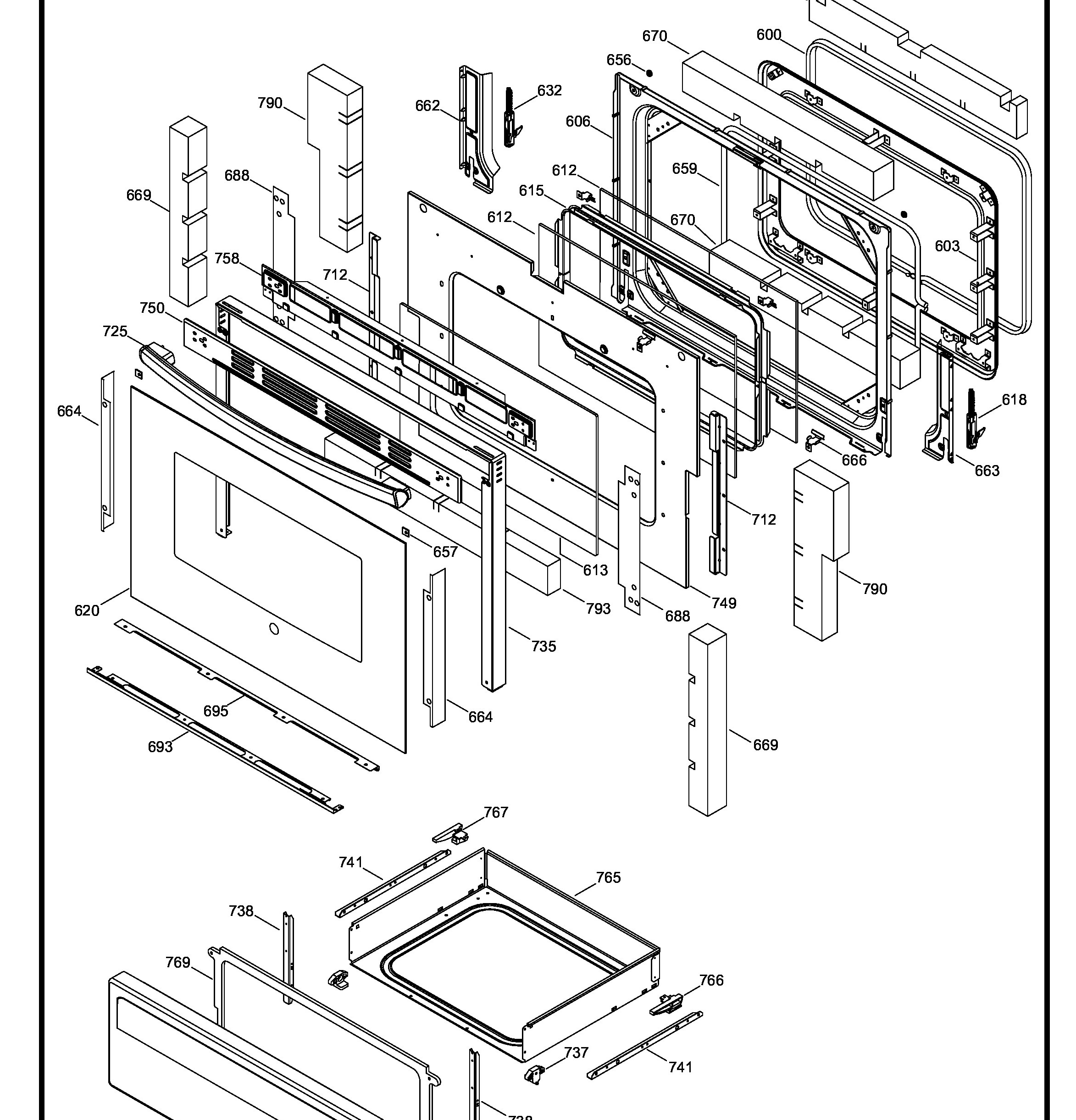 JCB835DIL2WW Exploded View 3 appliance exploded-view parts diagram