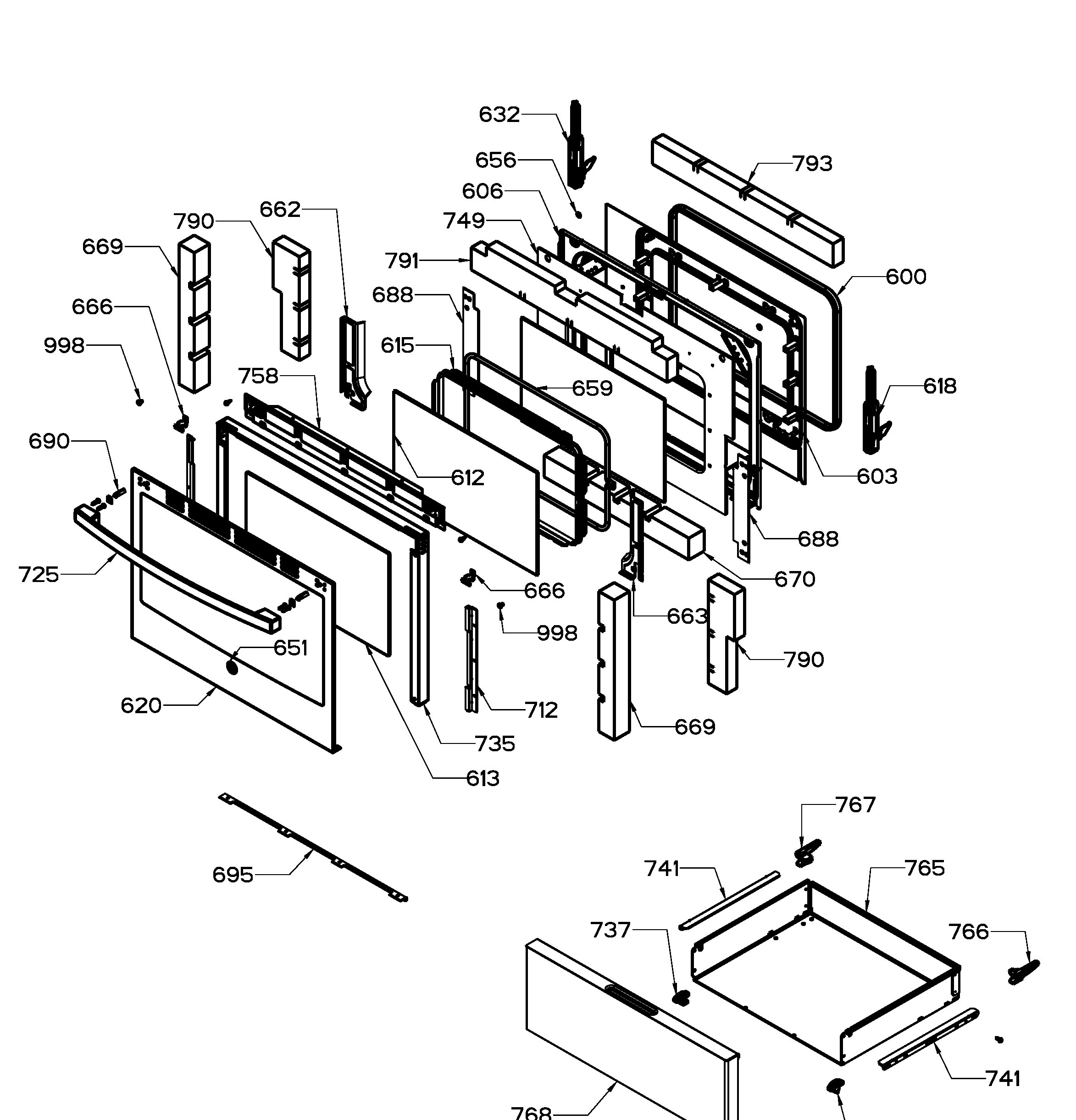 JCB835SIL5SS Exploded View 3 appliance exploded-view parts diagram