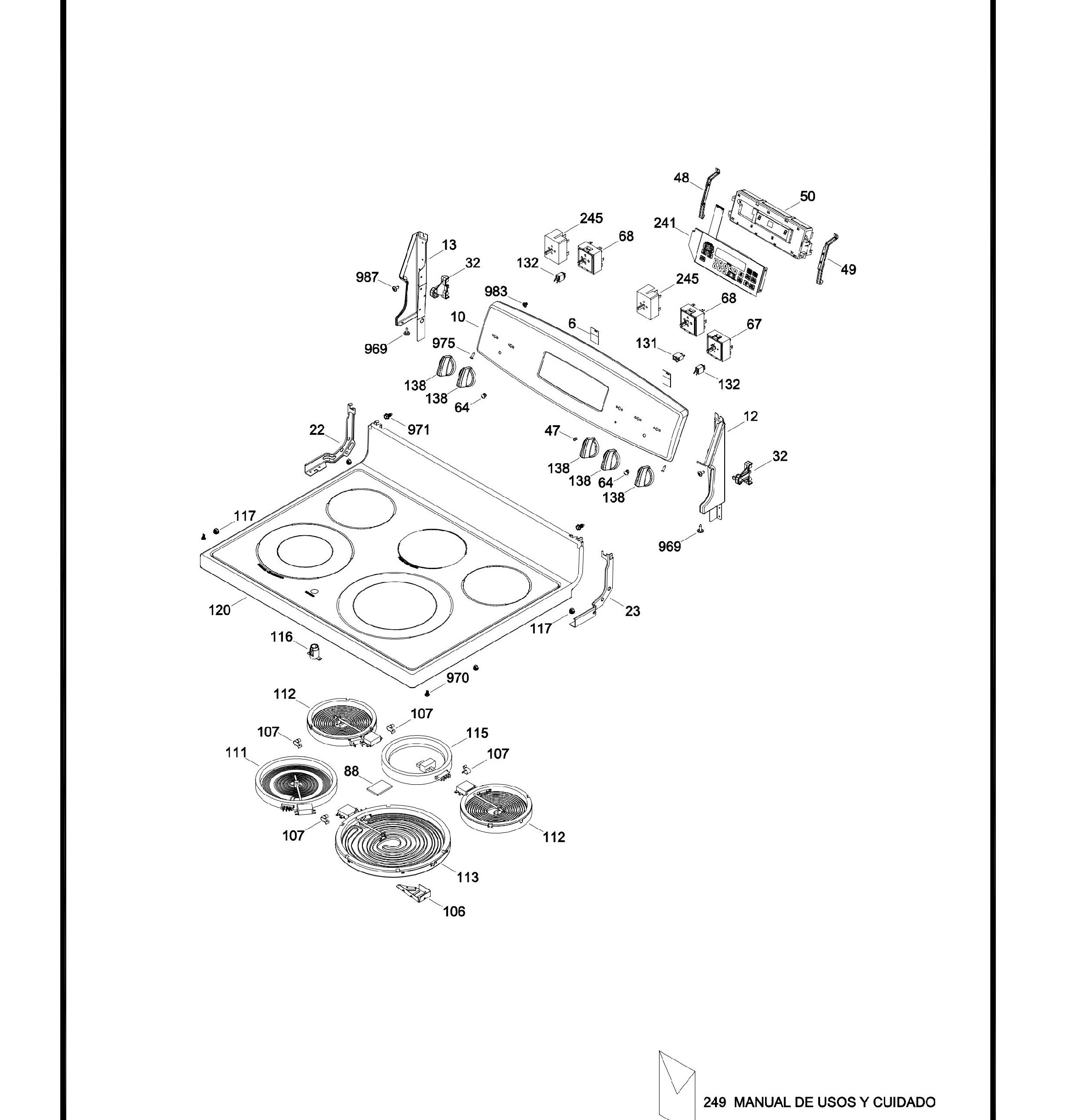 JCB840DF1WW Exploded View 1 appliance exploded-view parts diagram