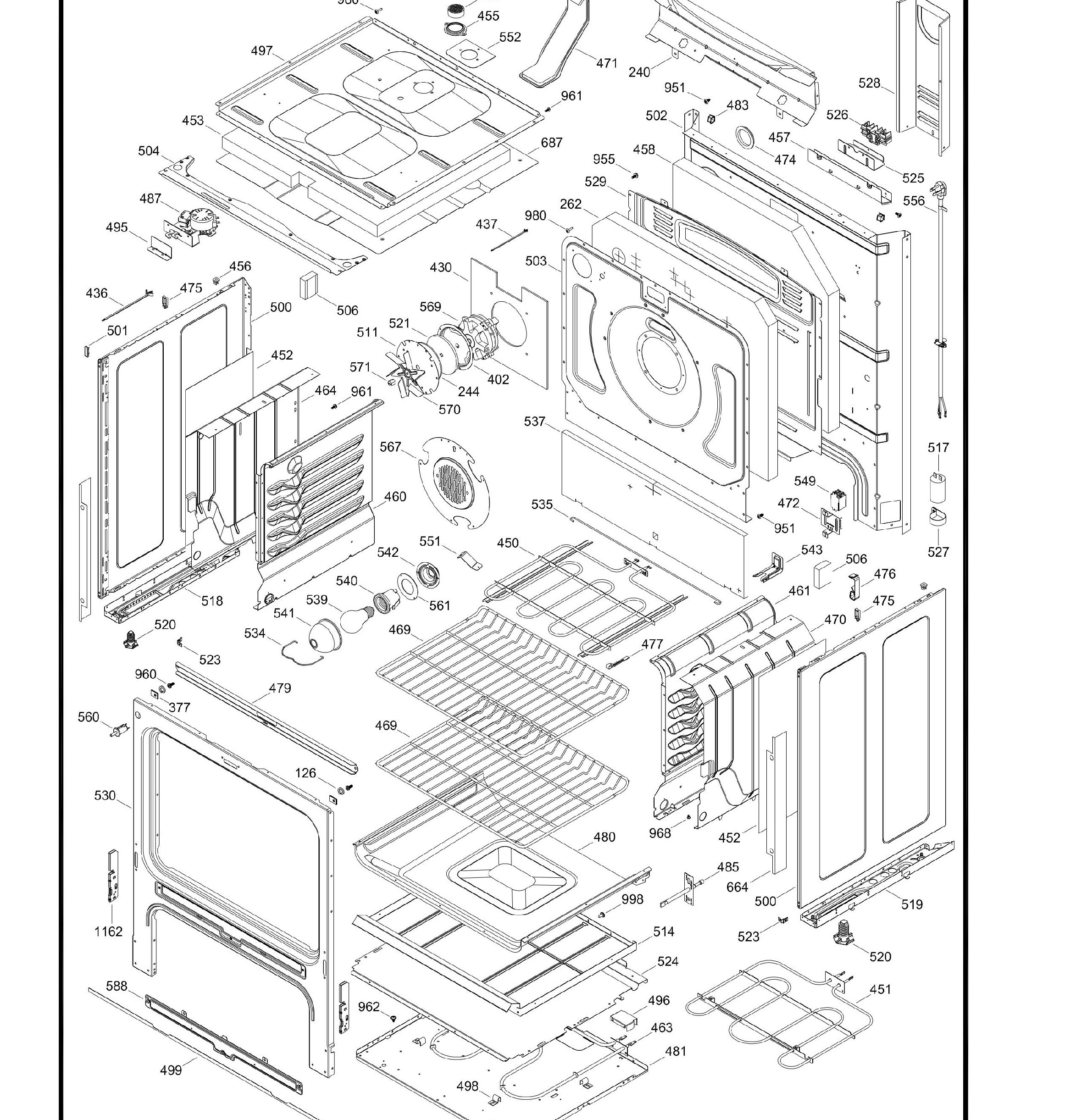 JCB840DF2WW Exploded View 2 appliance exploded-view parts diagram