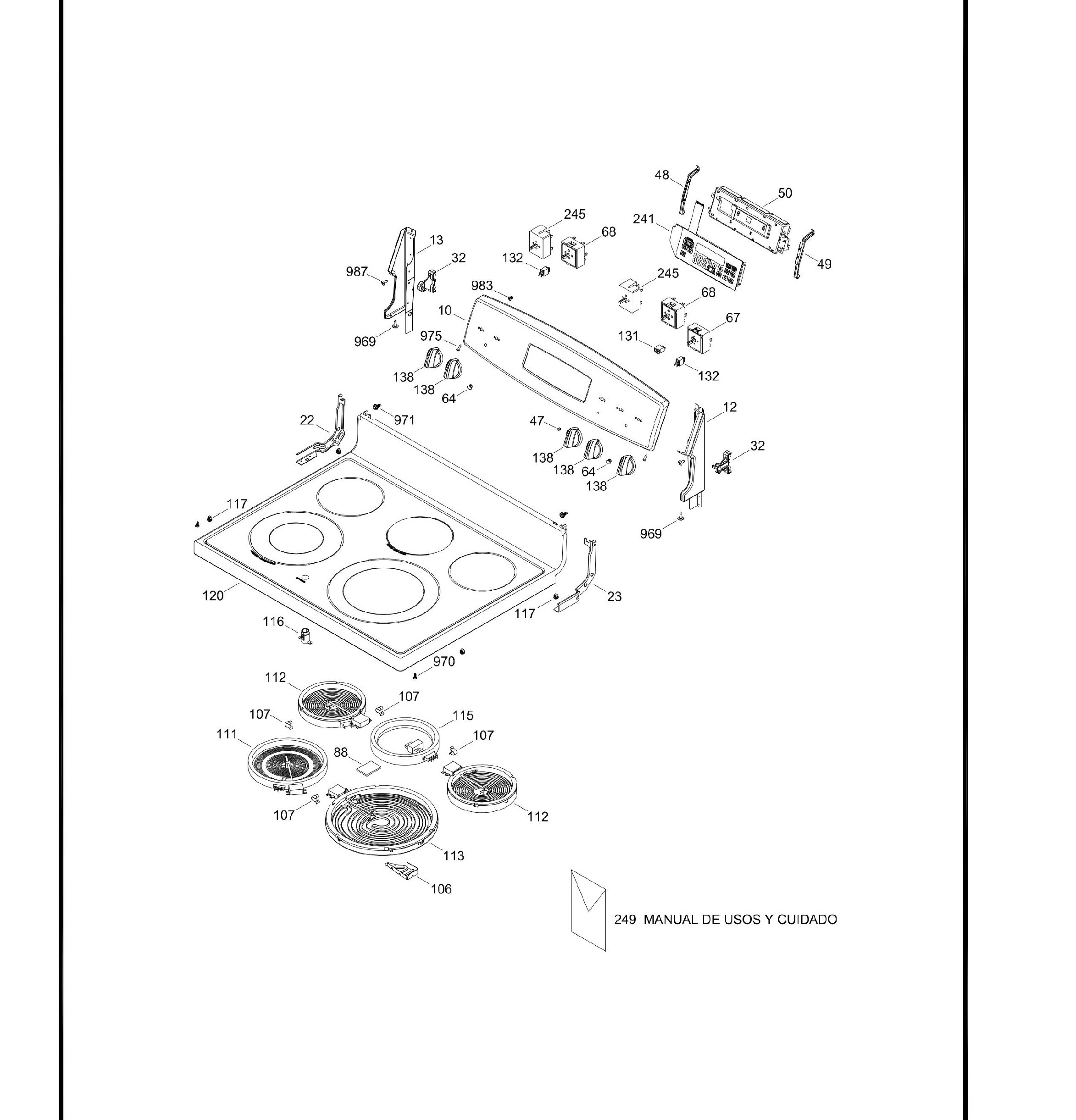 JCB840DF2WW Exploded View 1 appliance exploded-view parts diagram