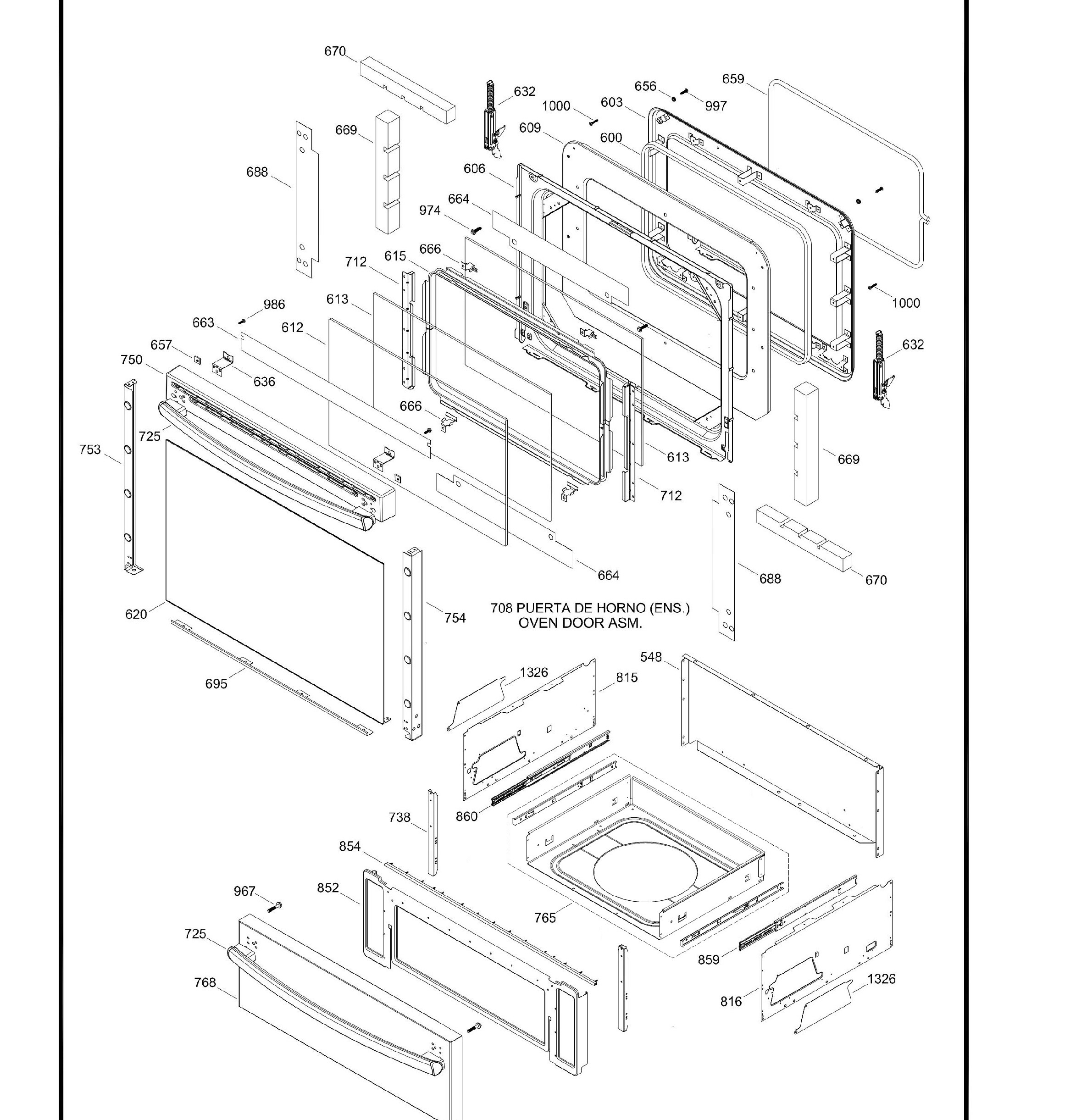 JCB840DF2WW Exploded View 3 appliance exploded-view parts diagram