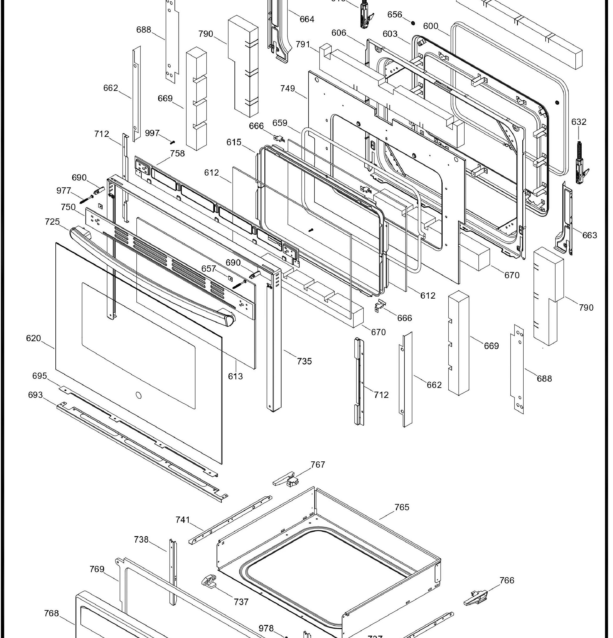 JCB840DK2WW Exploded View 3 appliance exploded-view parts diagram