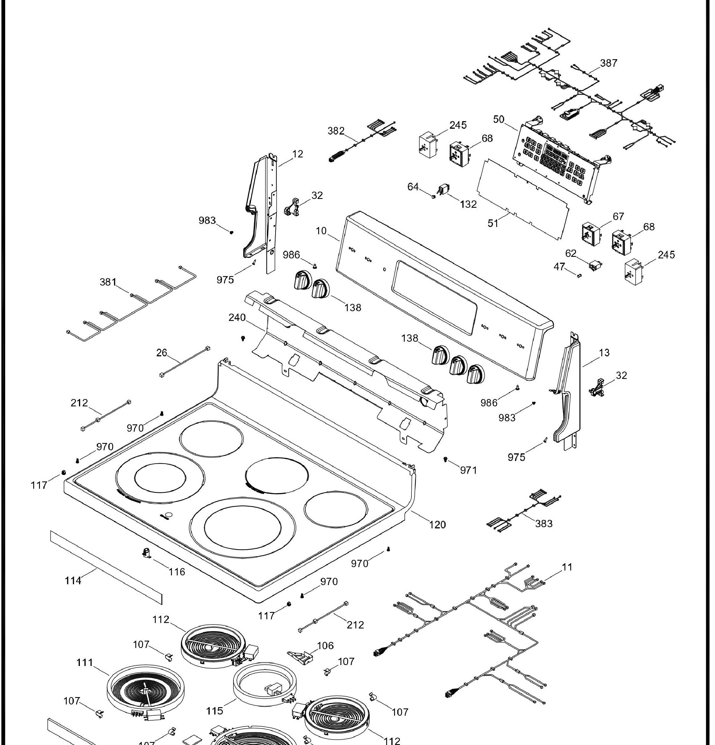 JCB840DK2WW Exploded View 1 appliance exploded-view parts diagram