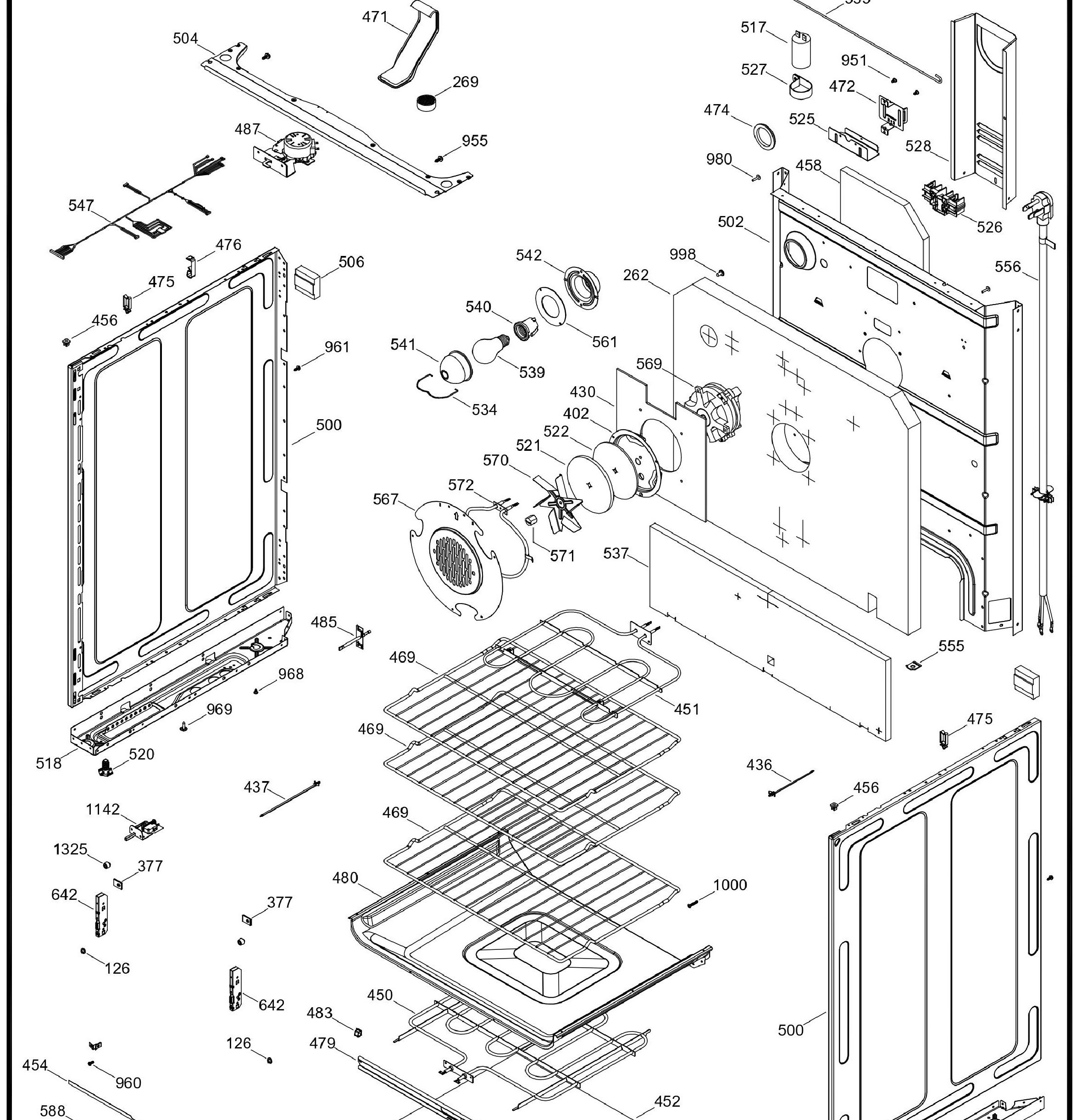 JCB840DK2WW Exploded View 2 appliance exploded-view parts diagram