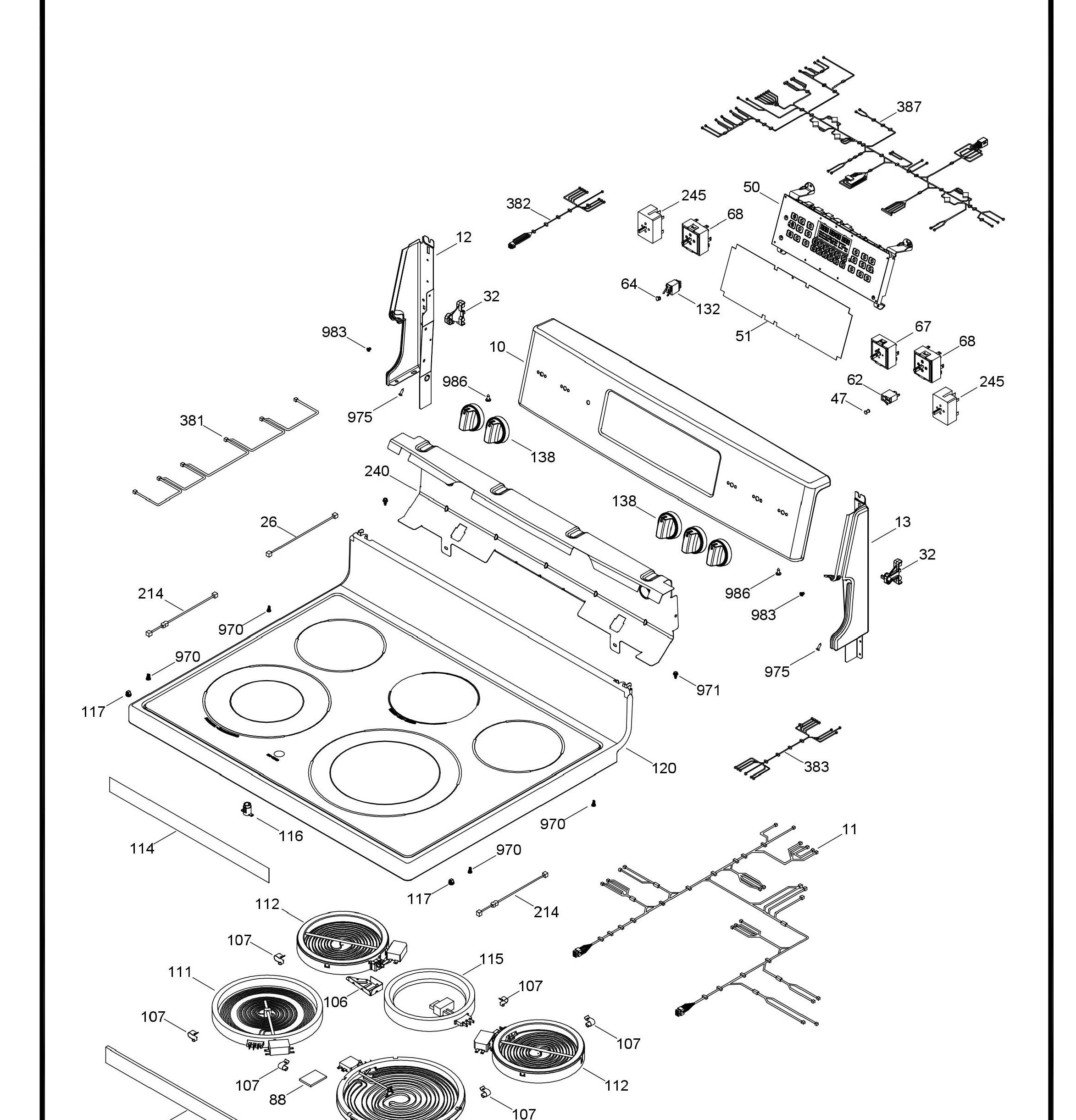 JCB840DK3WW Exploded View 1 appliance exploded-view parts diagram