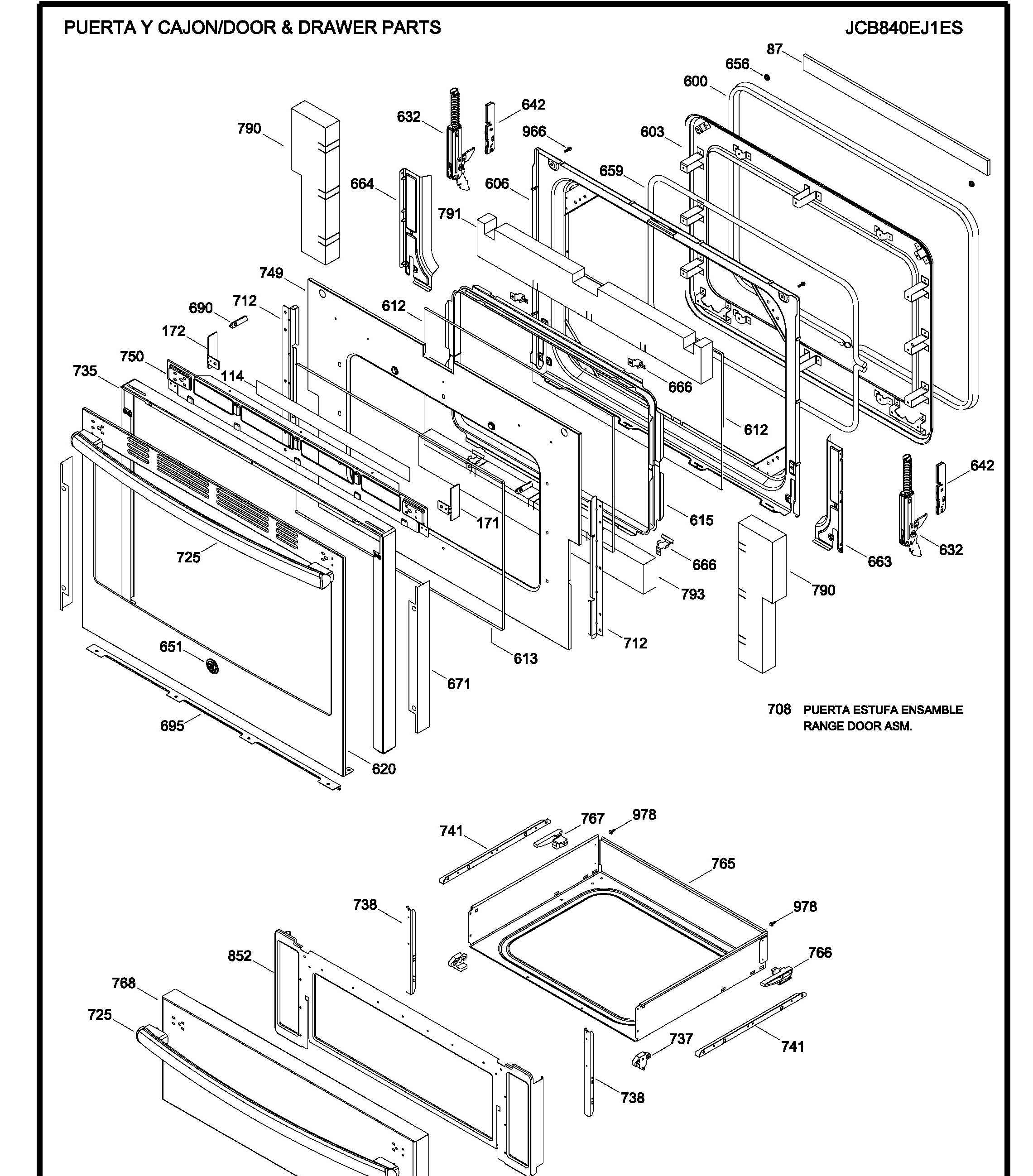JCB840EJ1ES Exploded View 3 appliance exploded-view parts diagram