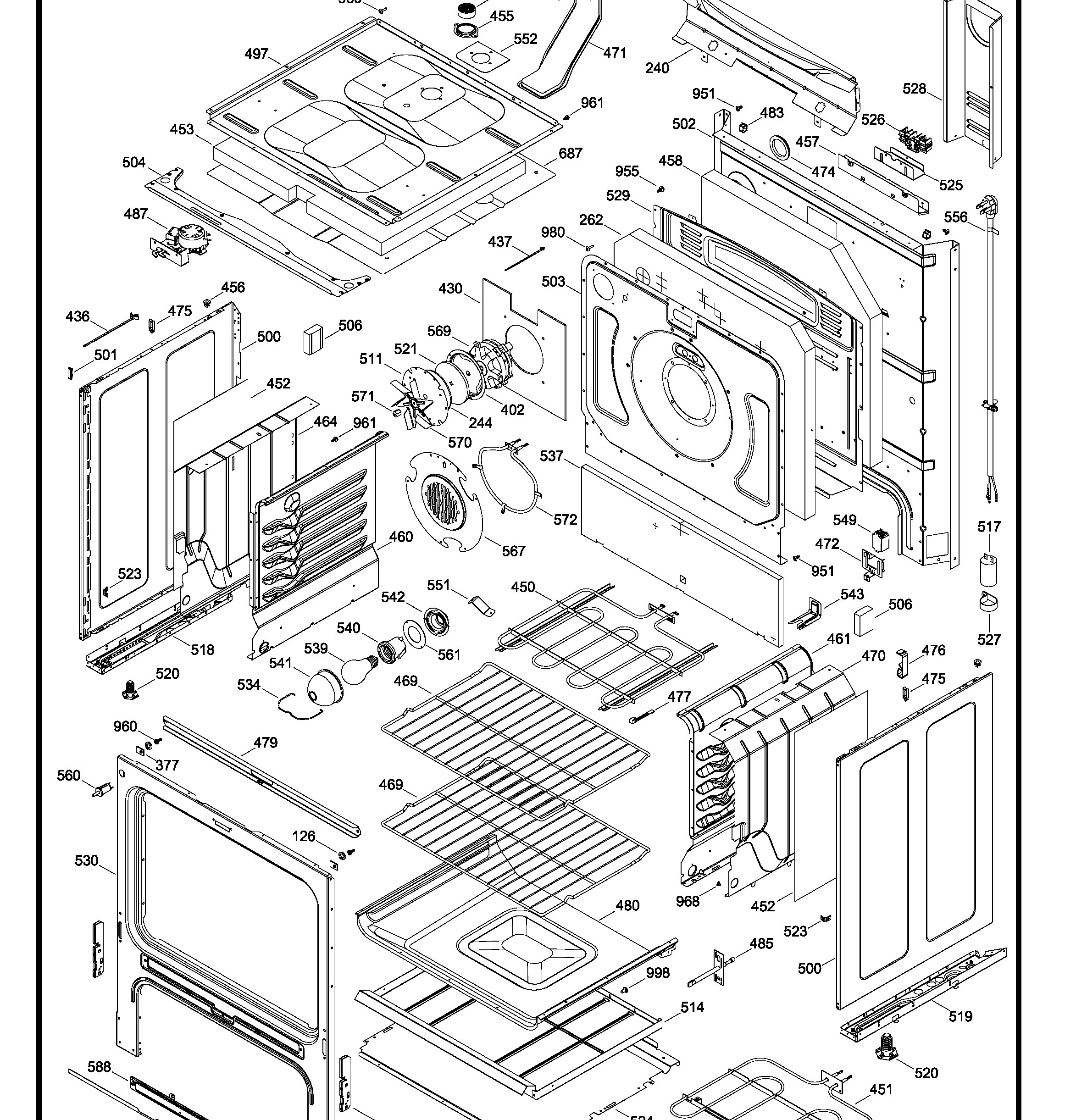 JCB860DF2WW Exploded View 2 appliance exploded-view parts diagram