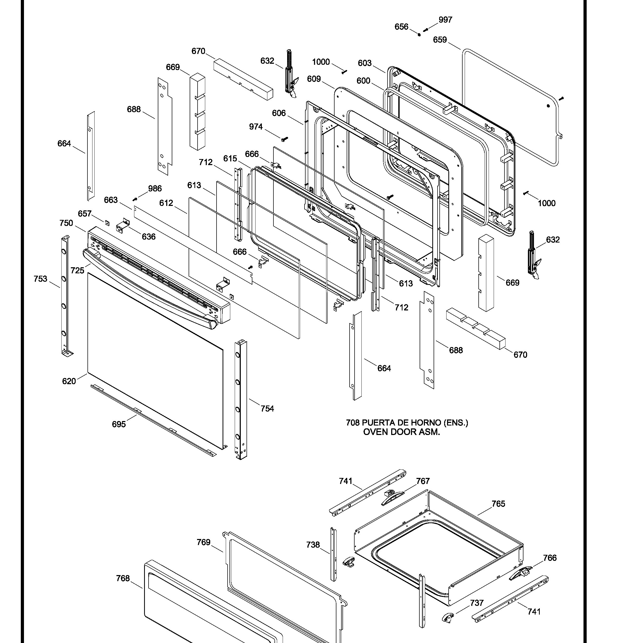 JCB860DF2WW Exploded View 3 appliance exploded-view parts diagram