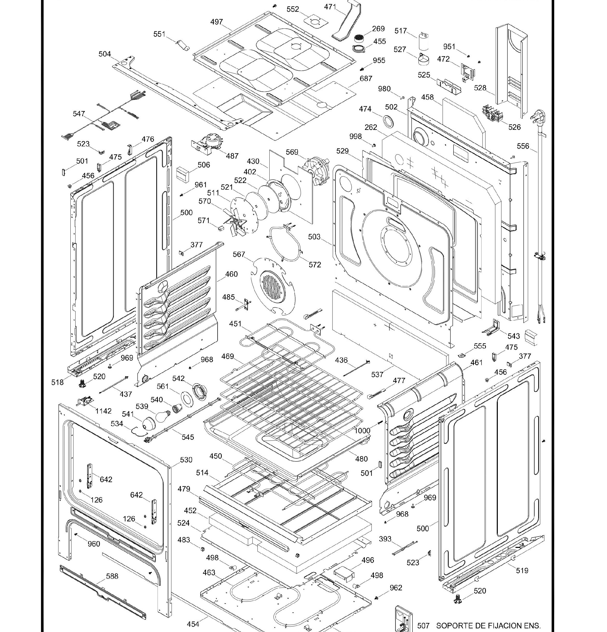 JCB860DK1WW Exploded View 2 appliance exploded-view parts diagram