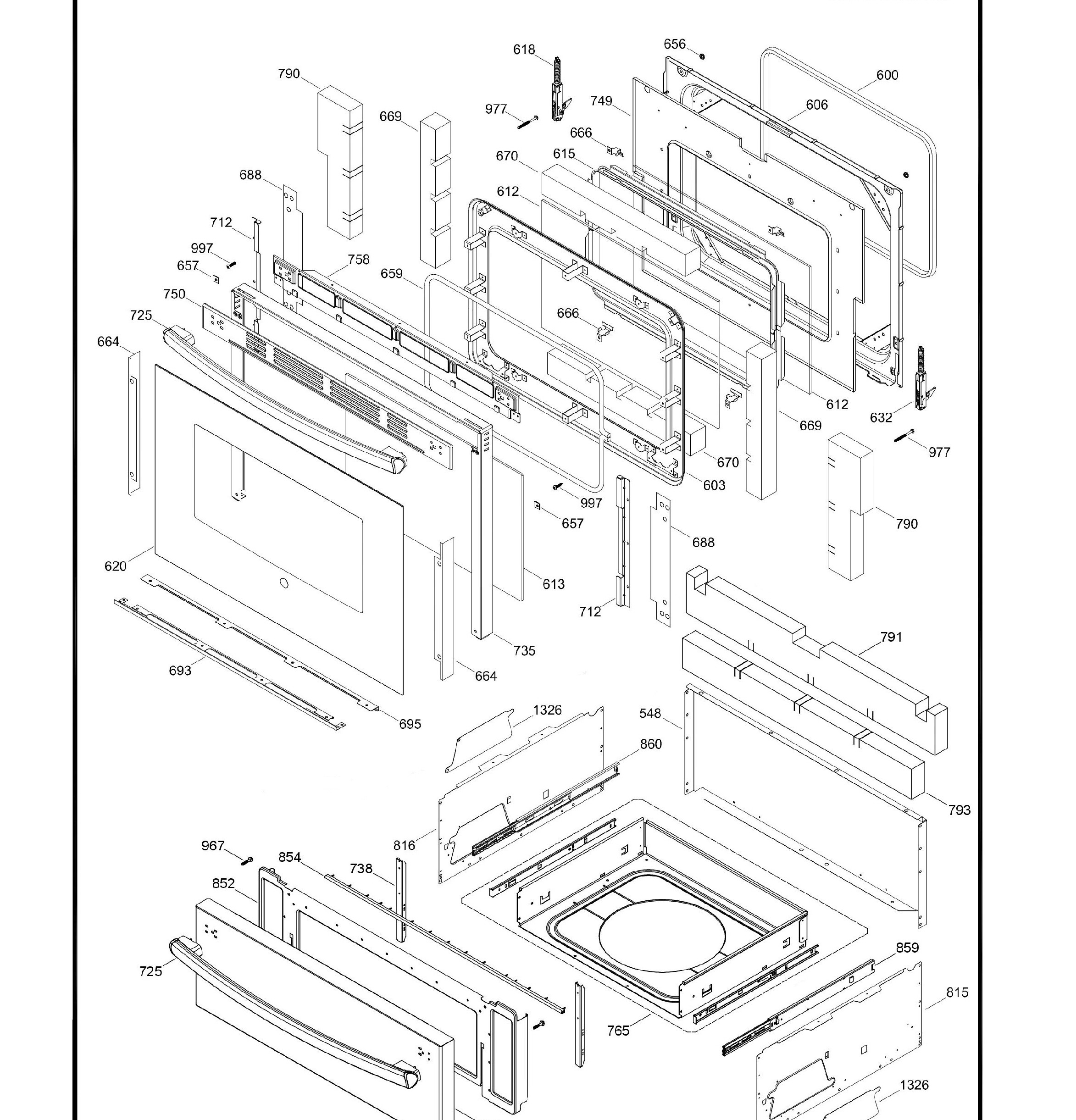 JCB860DK1WW Exploded View 3 appliance exploded-view parts diagram