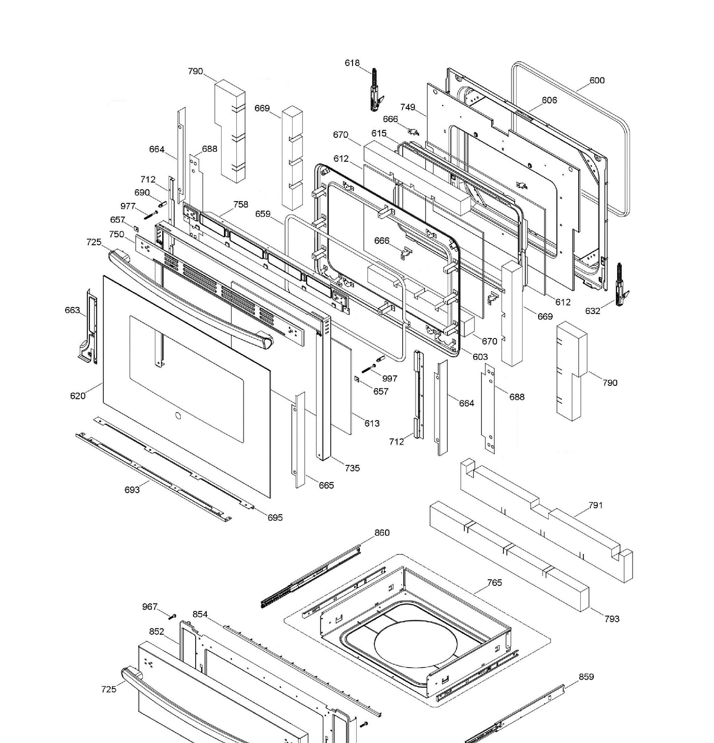 JCB860DK3WW Exploded View 3 appliance exploded-view parts diagram