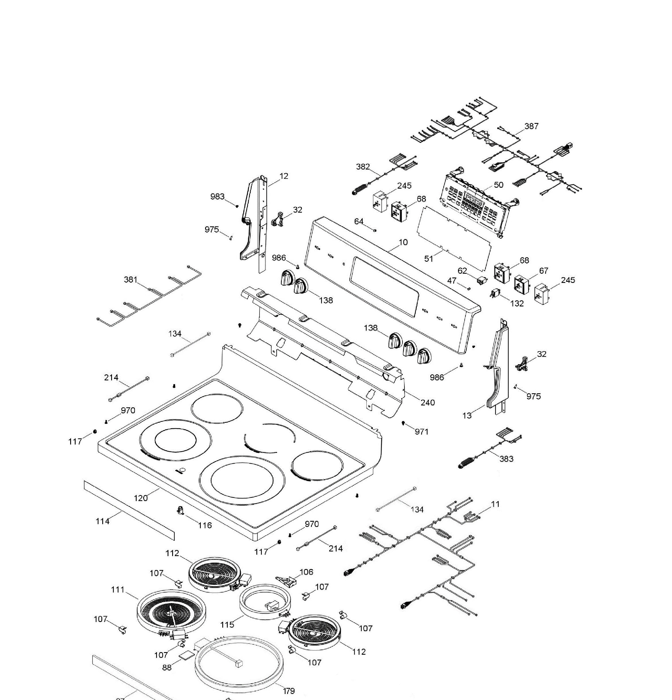 JCB860DK3WW Exploded View 1 appliance exploded-view parts diagram