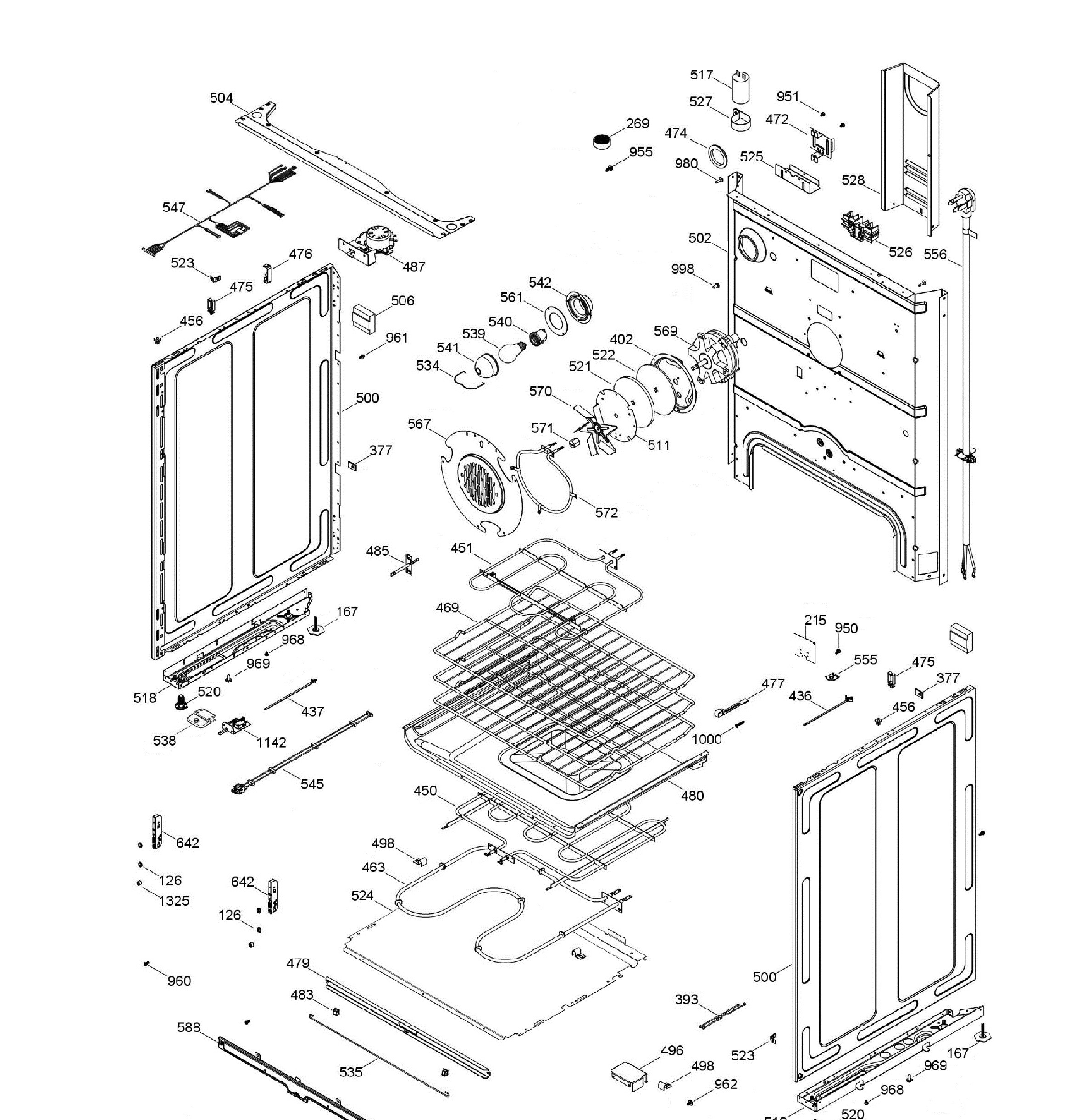 JCB860DK3WW Exploded View 2 appliance exploded-view parts diagram