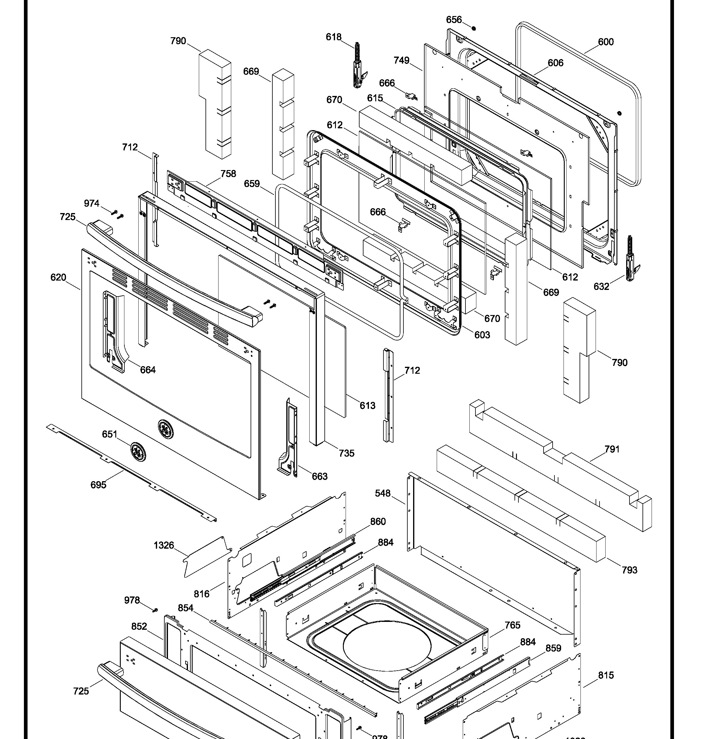 JCB860SK1SS Exploded View 3 appliance exploded-view parts diagram