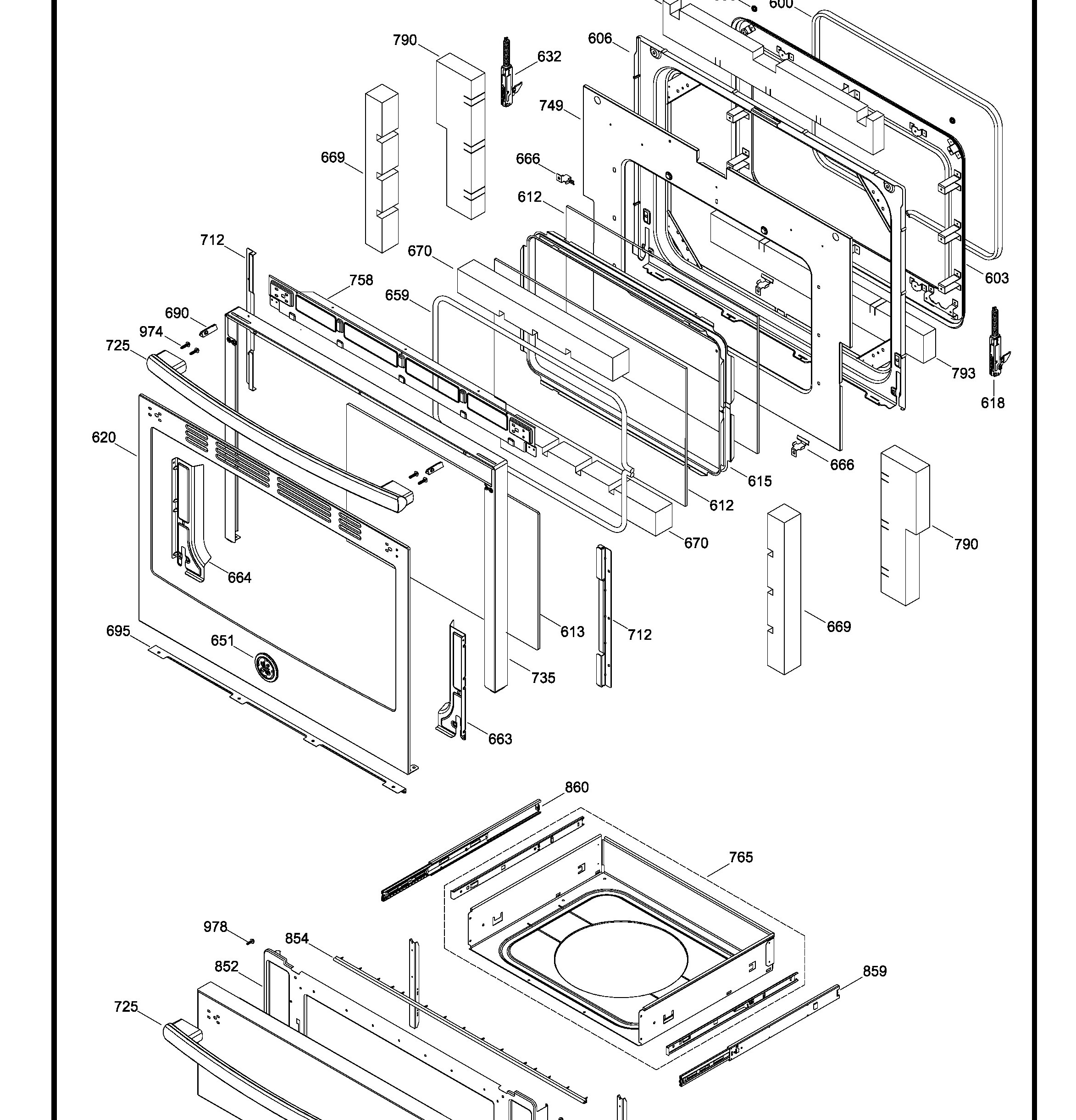 JCB860SK2SS Exploded View 3 appliance exploded-view parts diagram