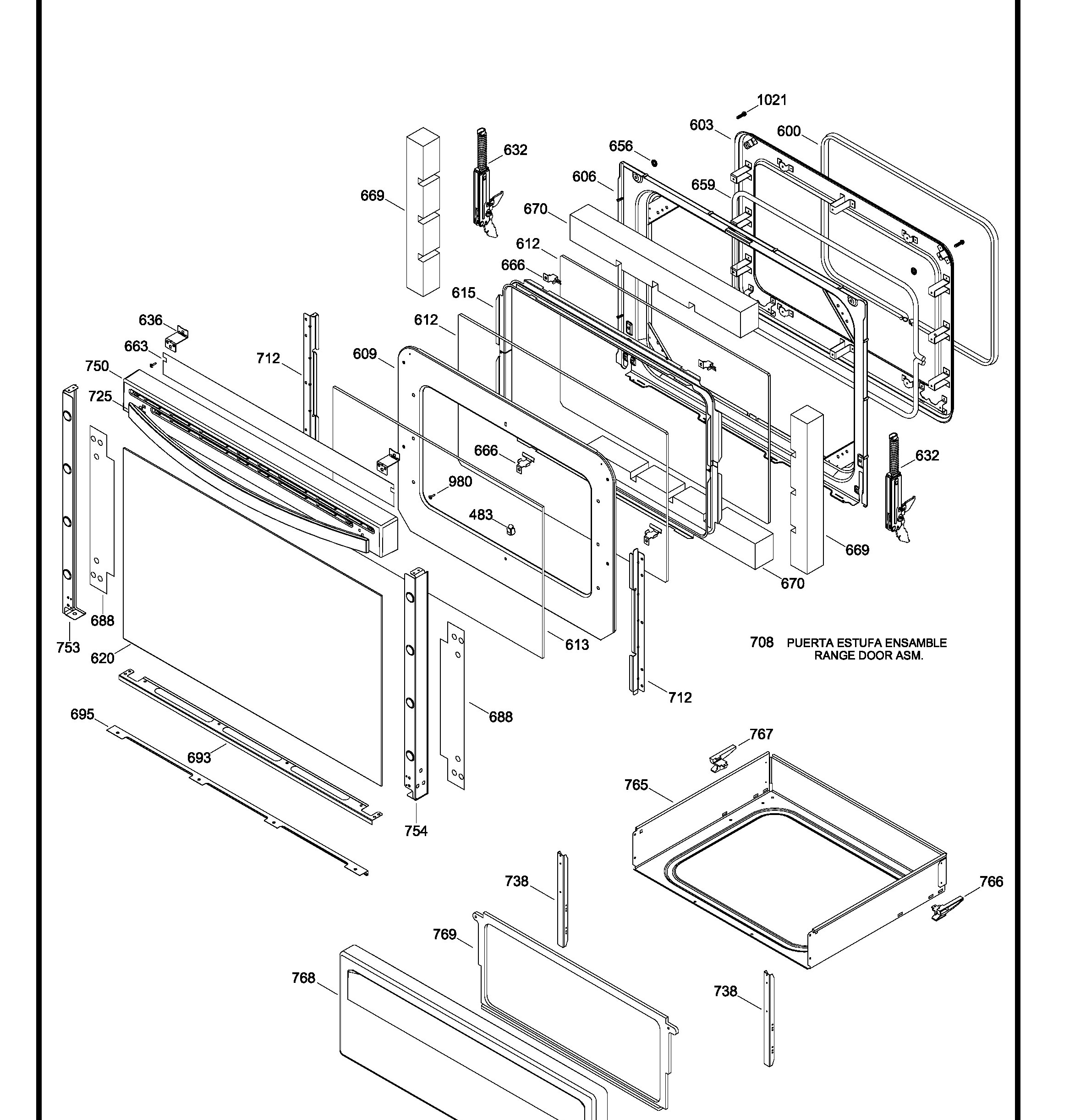 JCBP720ST4WW Exploded View 3 appliance exploded-view parts diagram
