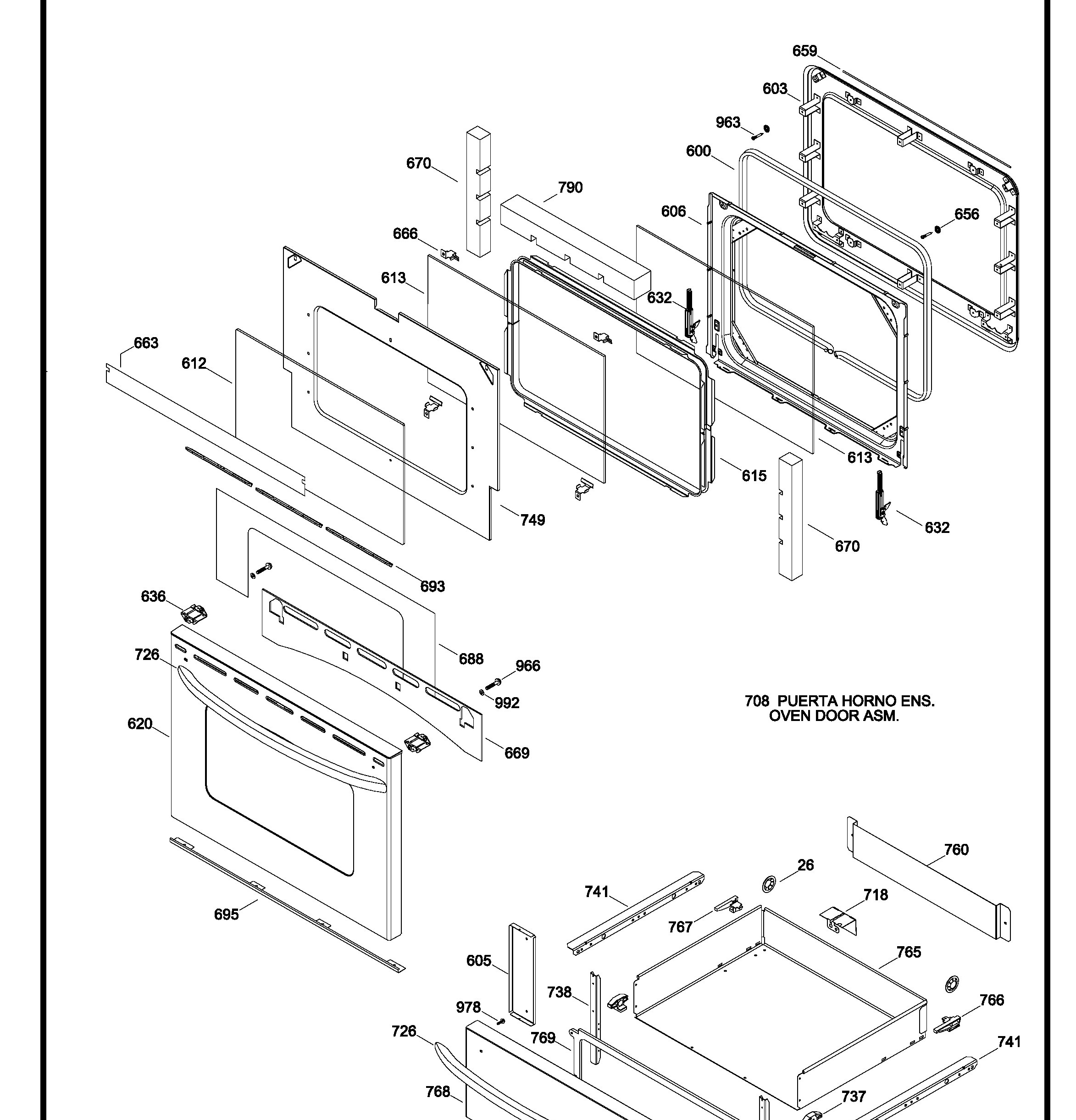 JCBP780ST1SS Exploded View 3 appliance exploded-view parts diagram