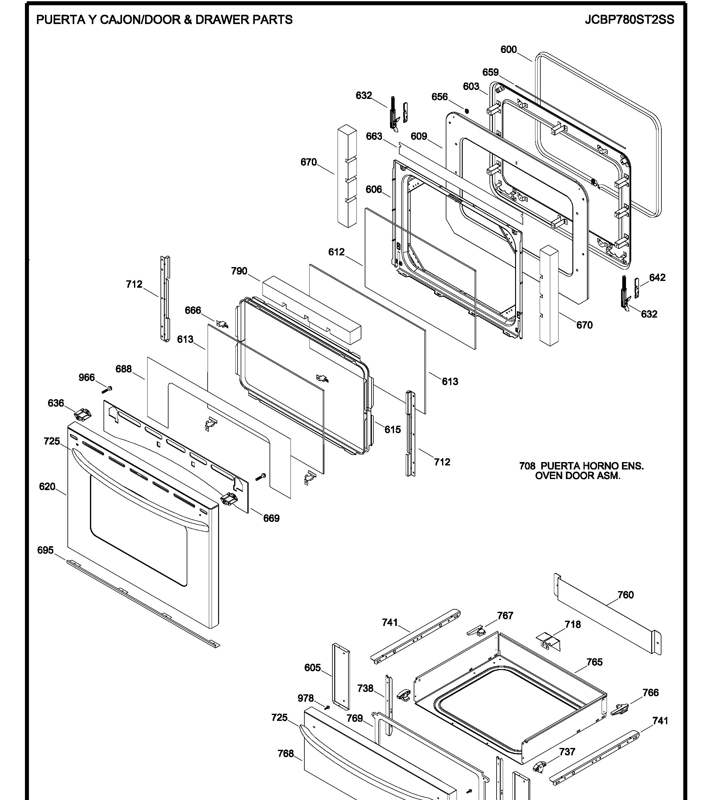 JCBP780ST2SS Exploded View 3 appliance exploded-view parts diagram