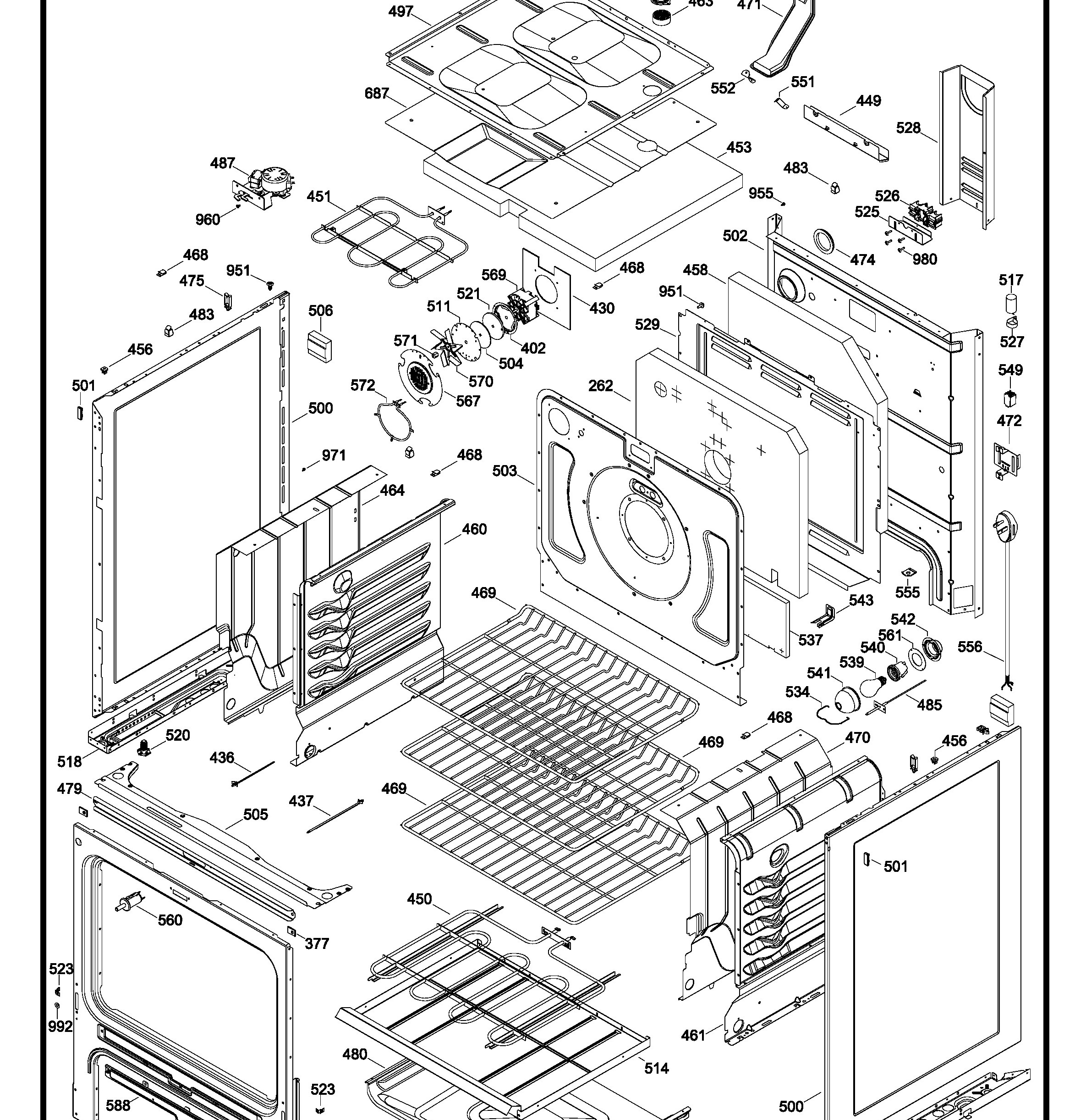 JCBP790DT1WW Exploded View 2 appliance exploded-view parts diagram