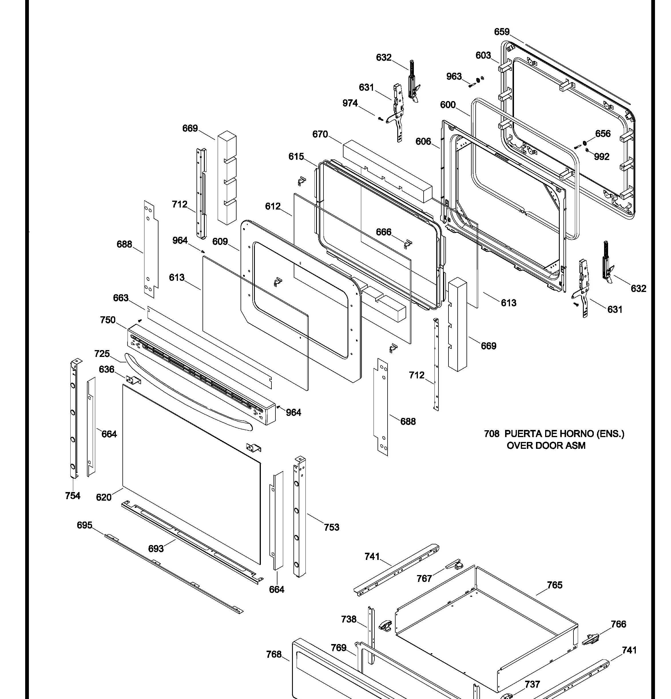 JCBP800DT1BB Exploded View 3 appliance exploded-view parts diagram