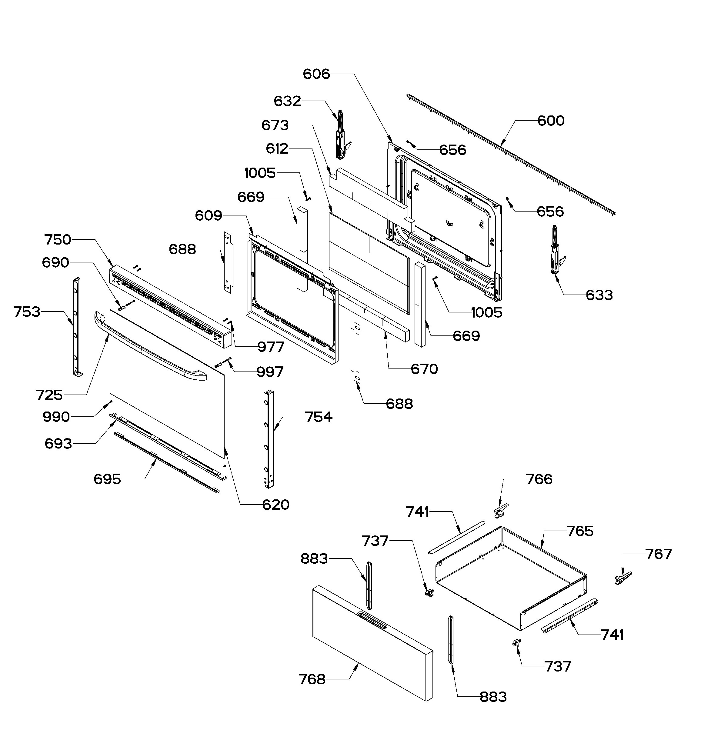 JCBS280DM3WW Exploded View 3 appliance exploded-view parts diagram