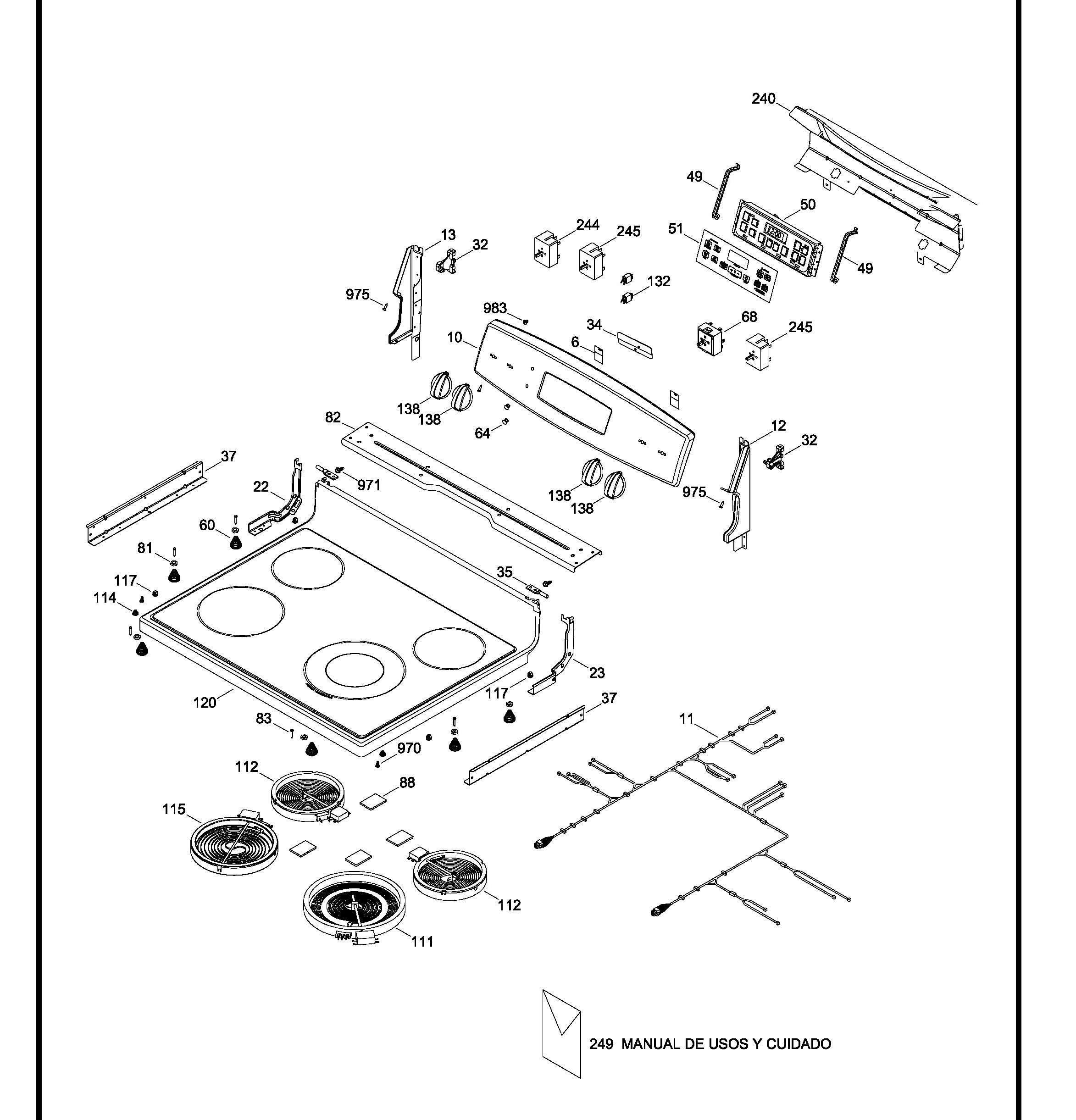 JCBS660DF2WW Exploded View 1 appliance exploded-view parts diagram