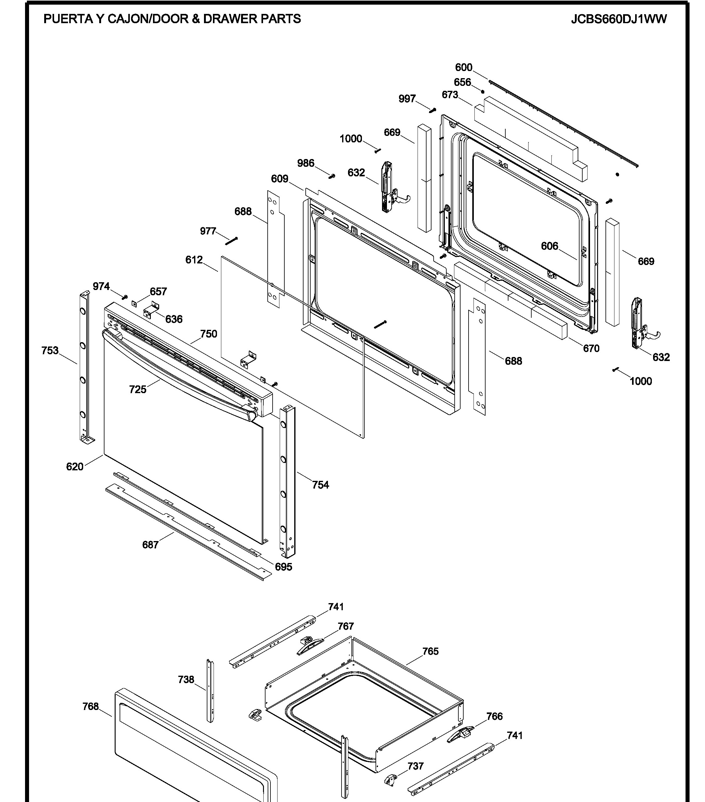 JCBS660DJ1WW Exploded View 3 appliance exploded-view parts diagram