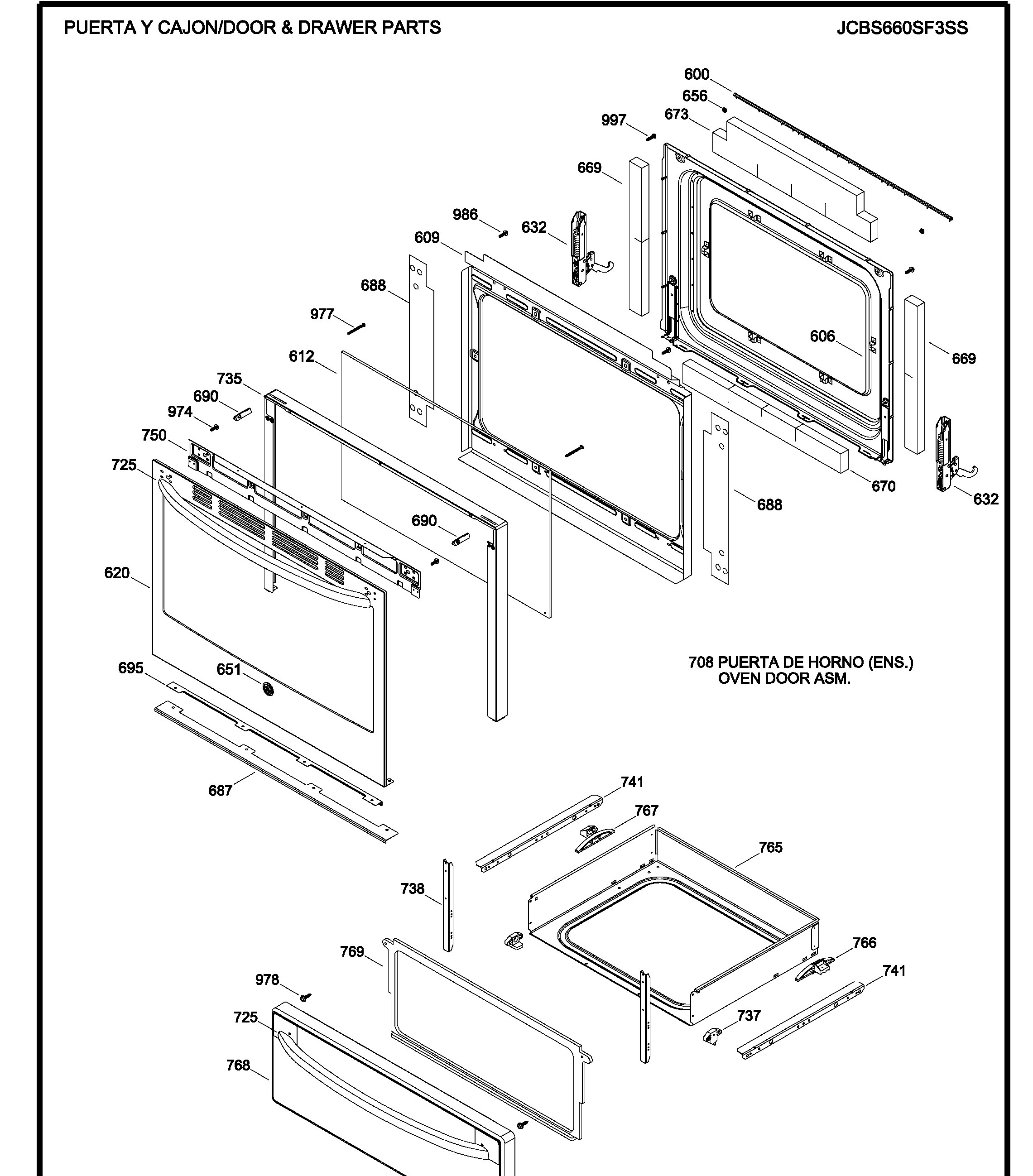 JCBS660SF3SS Exploded View 3 appliance exploded-view parts diagram