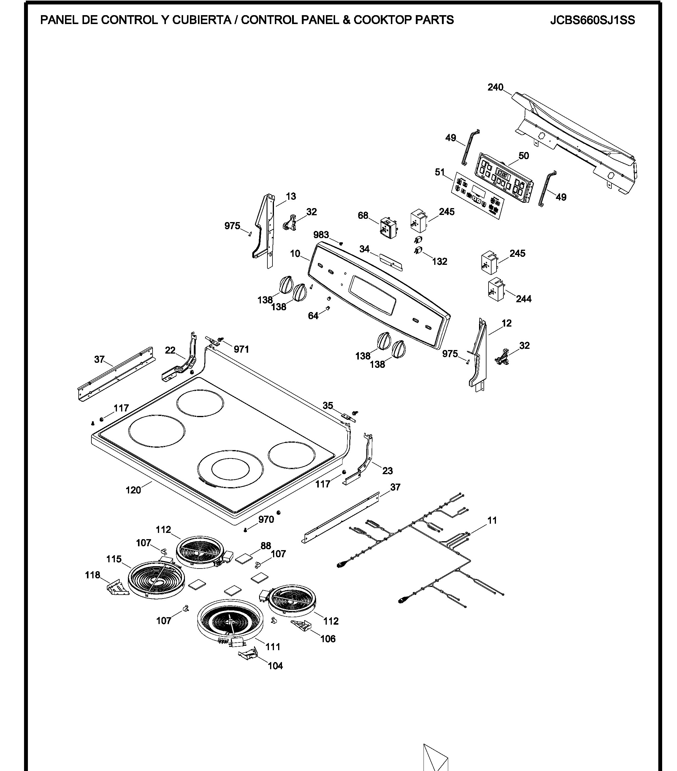 JCBS660SJ1SS Exploded View 1 appliance exploded-view parts diagram
