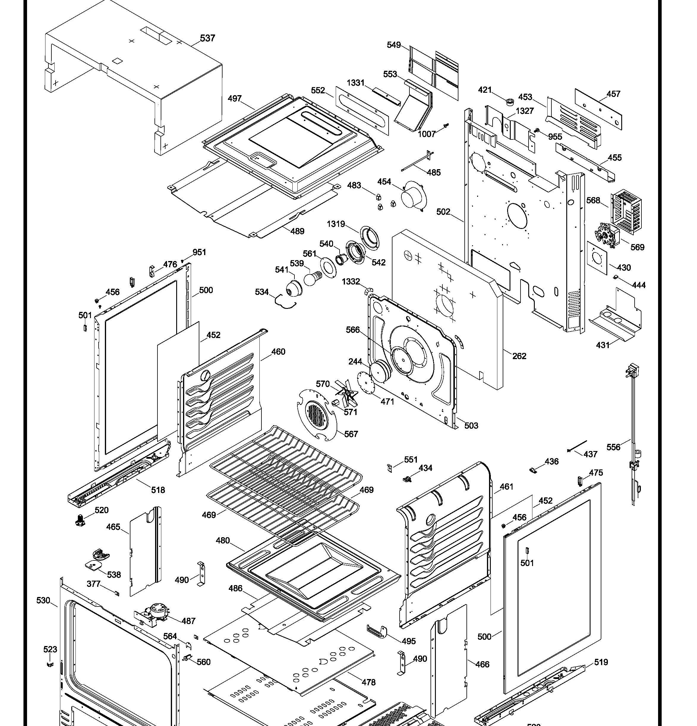 JCGB600DET2BB Exploded View 3 appliance exploded-view parts diagram