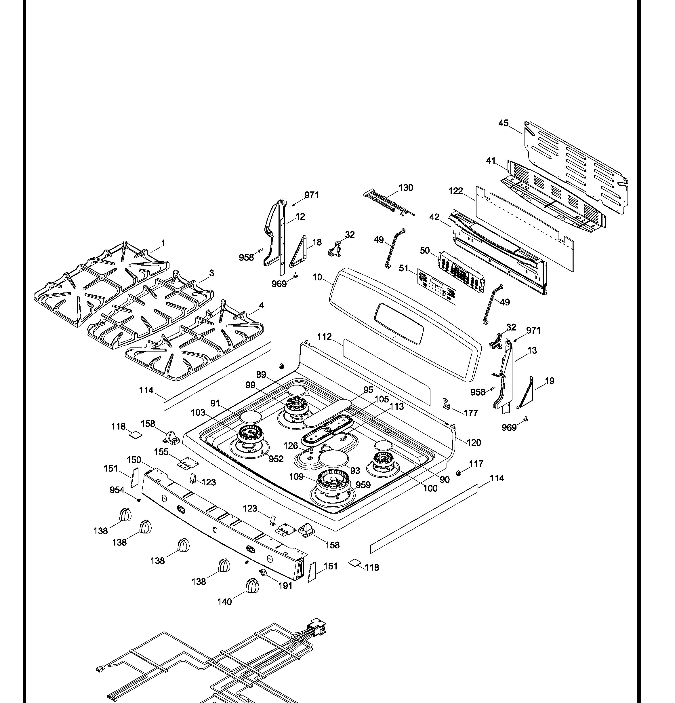 JCGB600SET2SS Exploded View 1 appliance exploded-view parts diagram