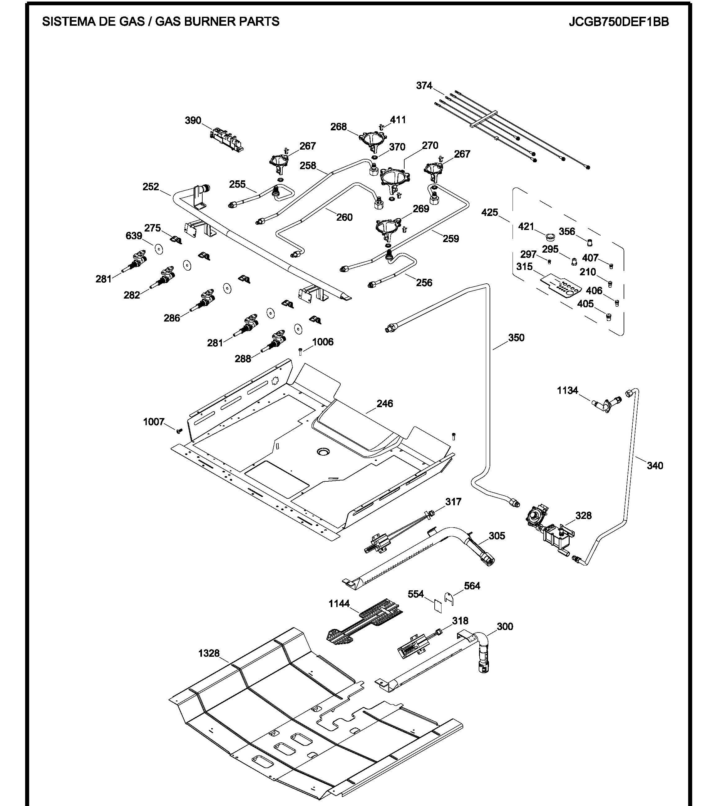 JCGB750DEF1BB Exploded View 2 appliance exploded-view parts diagram