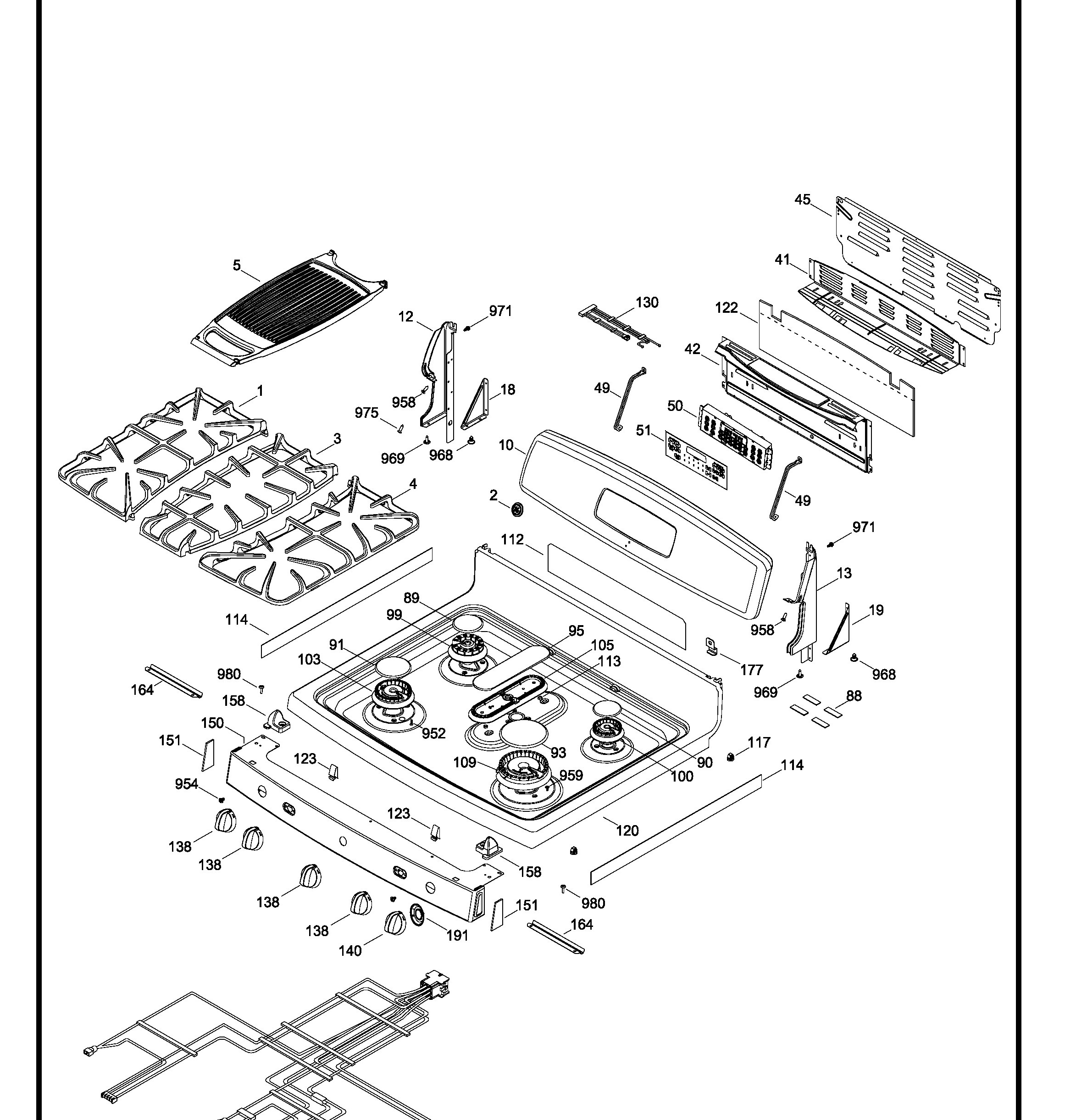 JCGB810DET1BB Exploded View 1 appliance exploded-view parts diagram