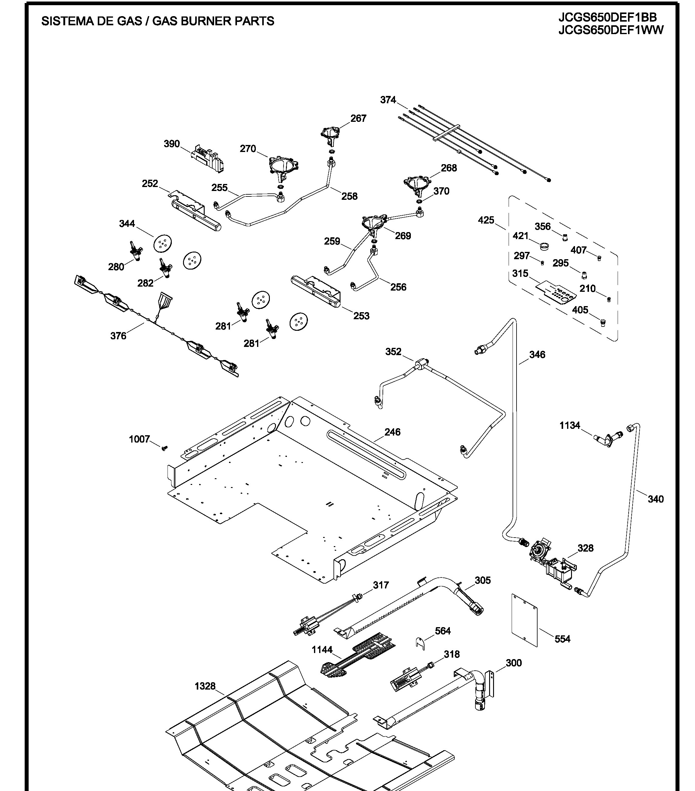 JCGS650DEF1BB Exploded View 2 appliance exploded-view parts diagram