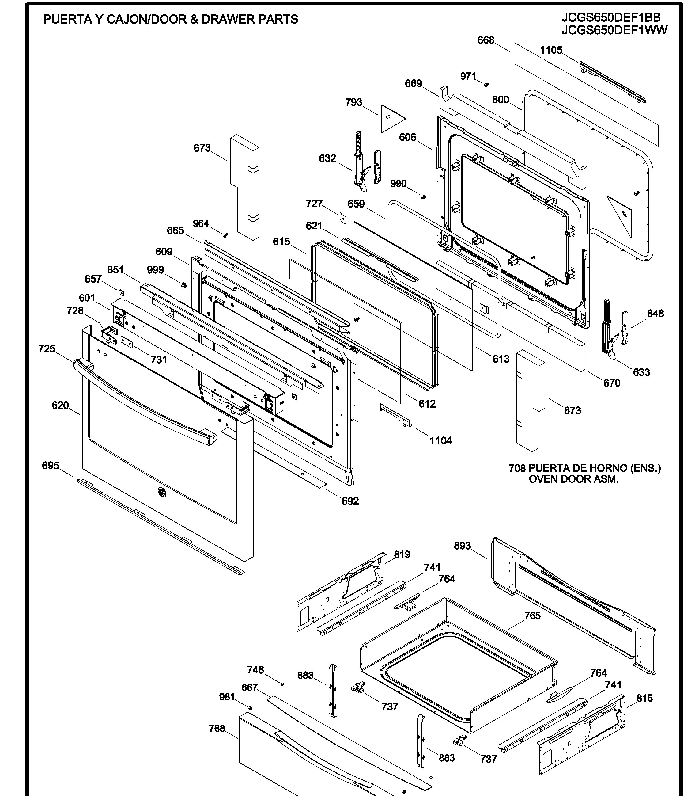 JCGS650DEF1BB Exploded View 4 appliance exploded-view parts diagram