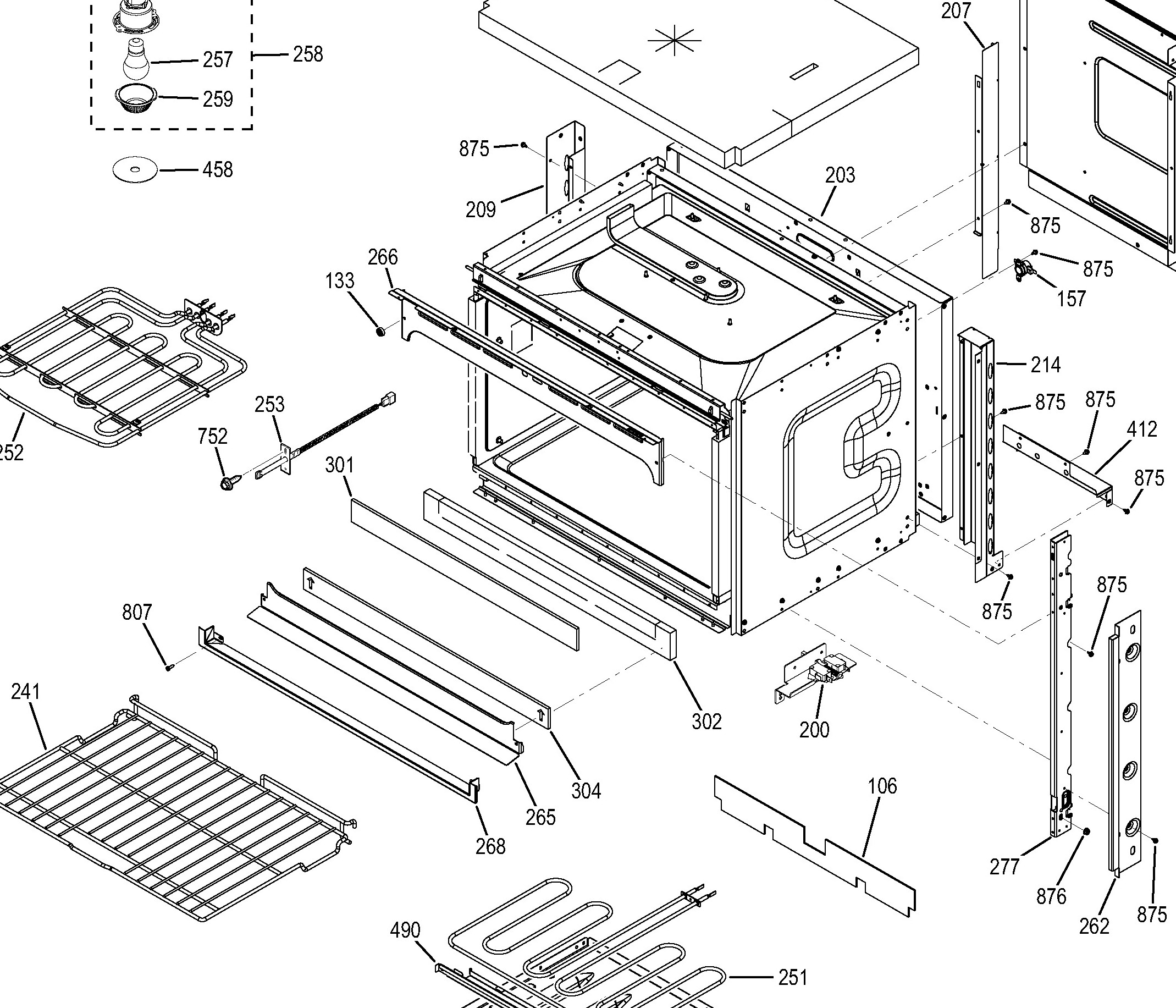 JCK1000DF1BB Exploded View 1 appliance exploded-view parts diagram