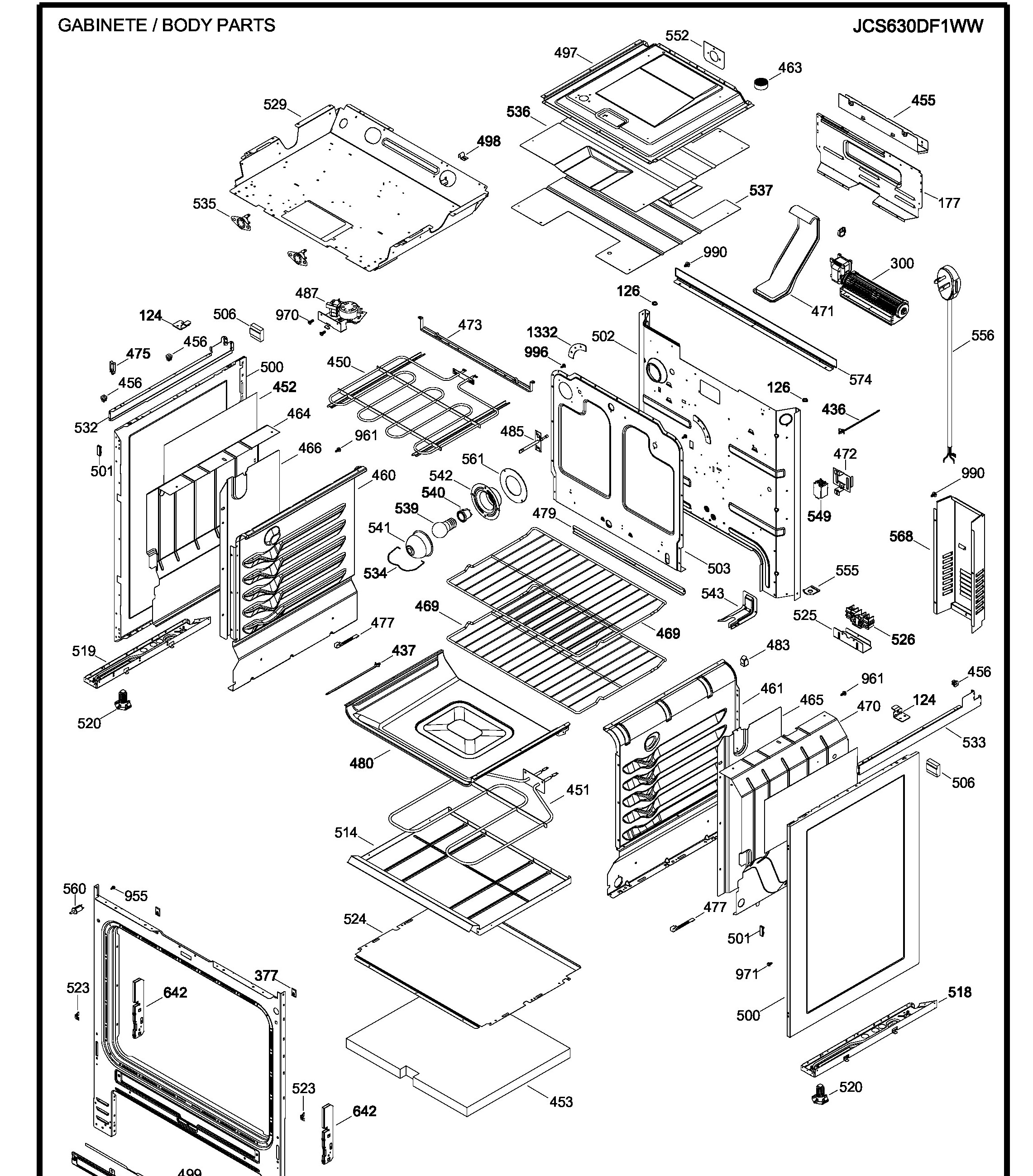JCS630DF1WW Exploded View 2 appliance exploded-view parts diagram