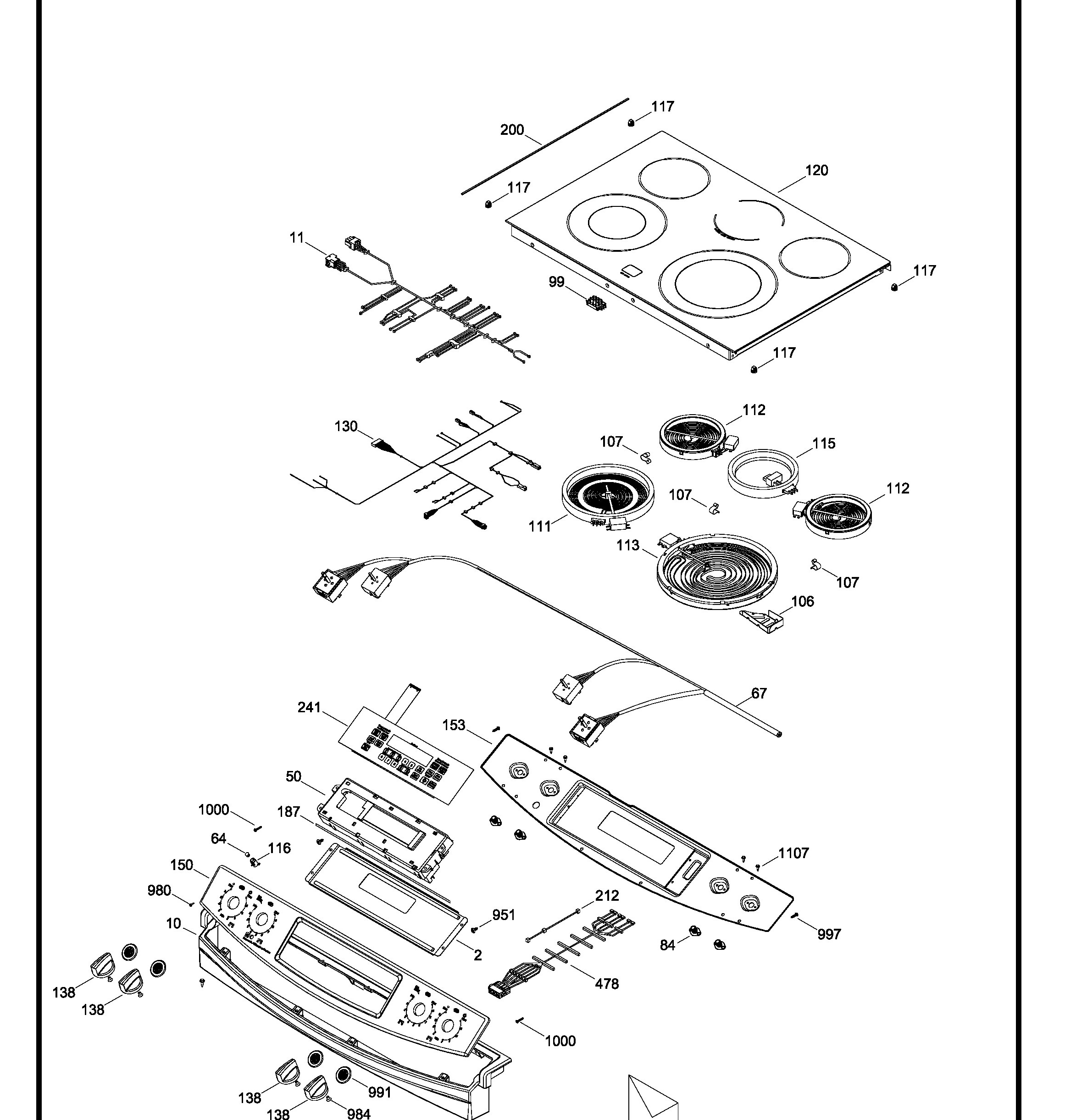 JCS860DF2WW Exploded View 1 appliance exploded-view parts diagram