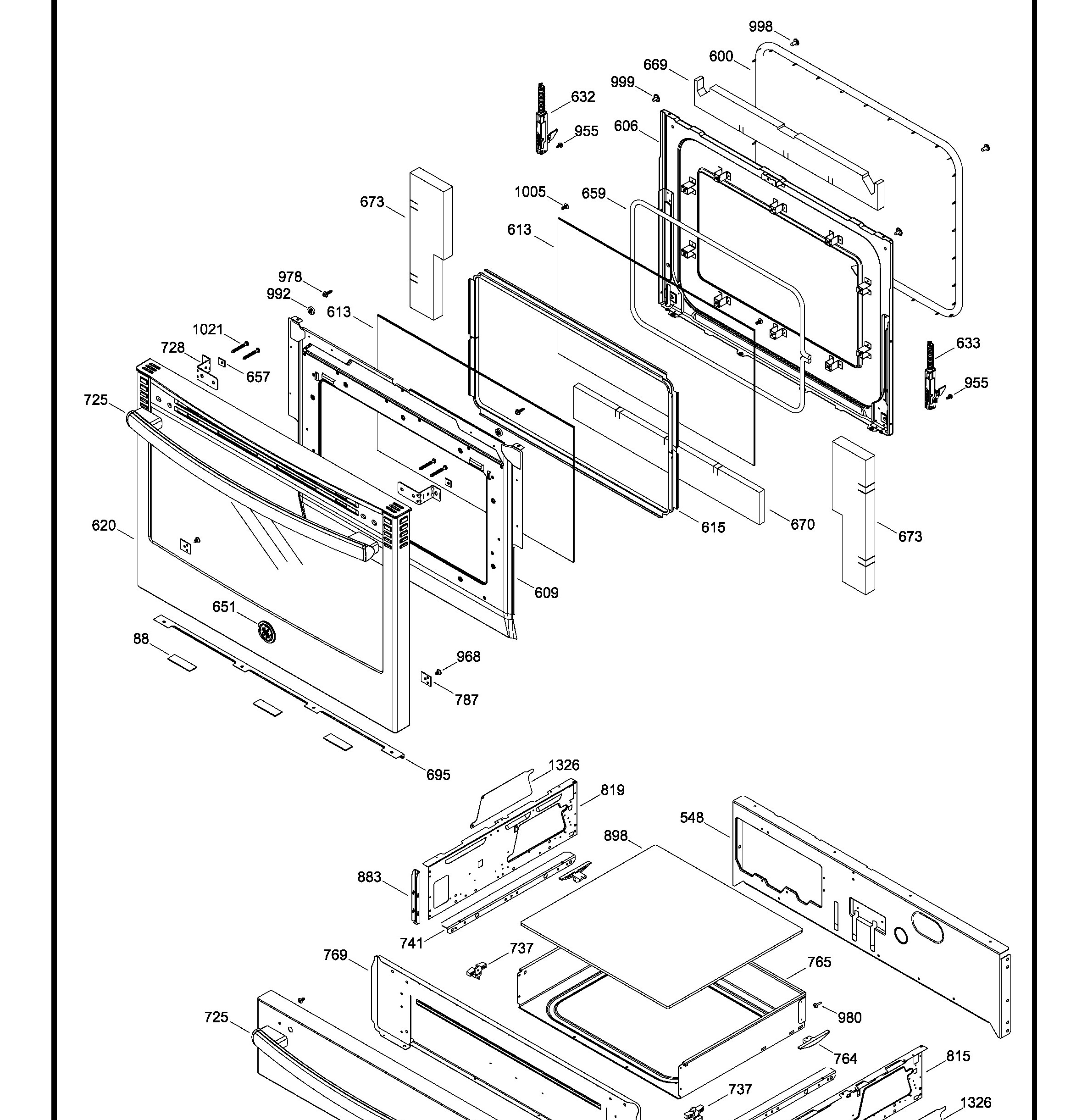 JCS860DF3WW Exploded View 3 appliance exploded-view parts diagram