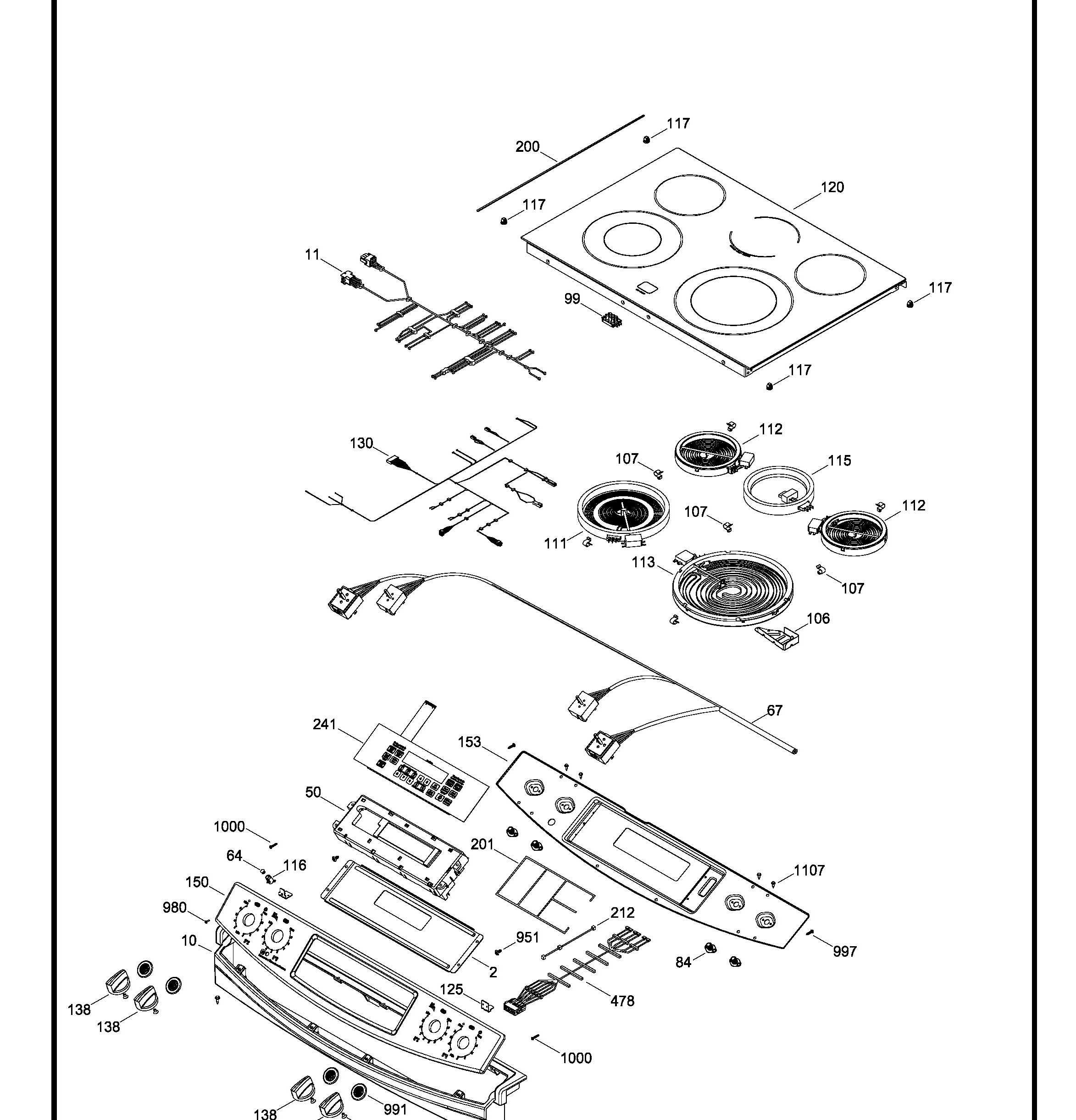JCS860DF3WW Exploded View 1 appliance exploded-view parts diagram